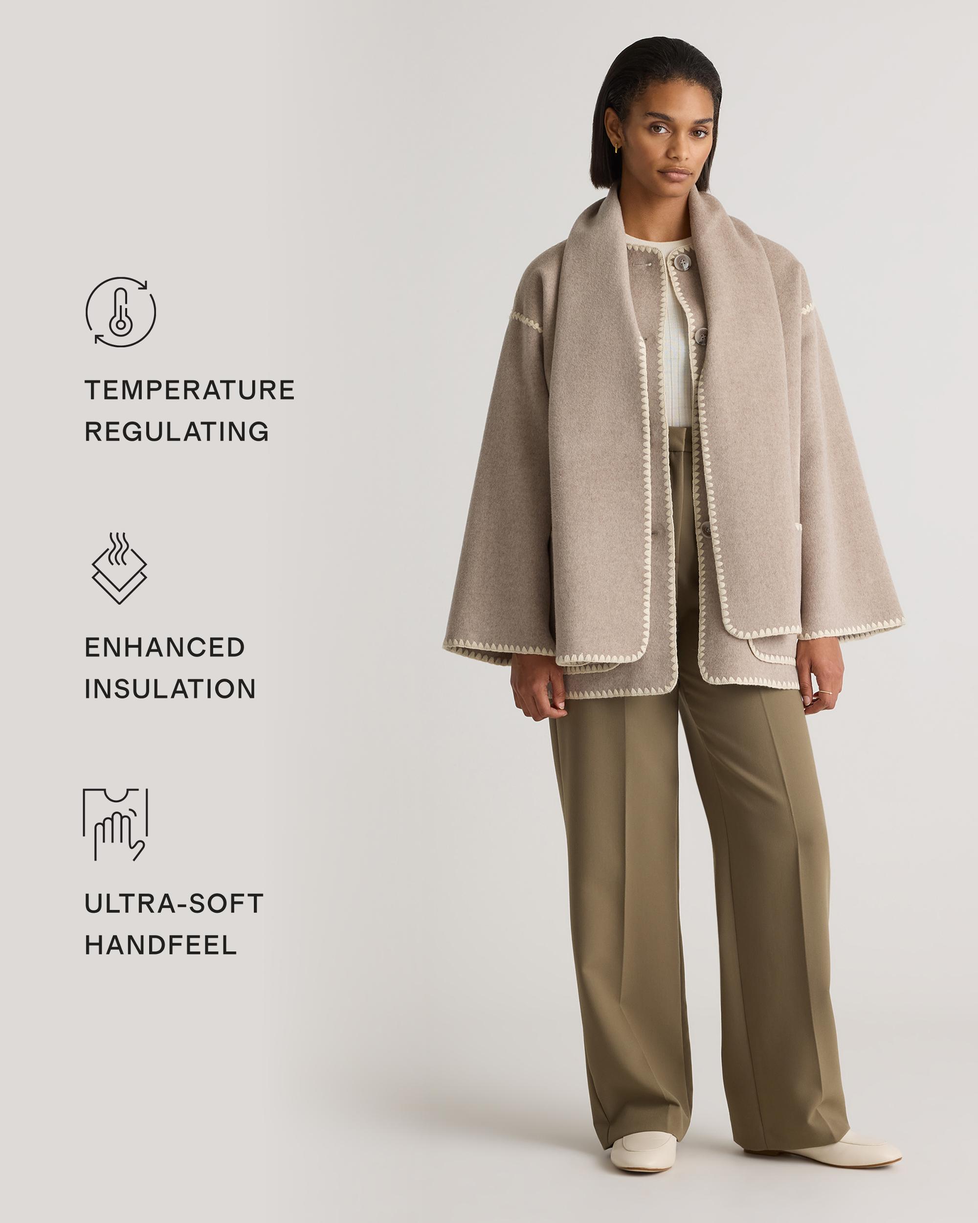 Quince | Women's Double-Faced Merino Wool Scarf Coat Product Image