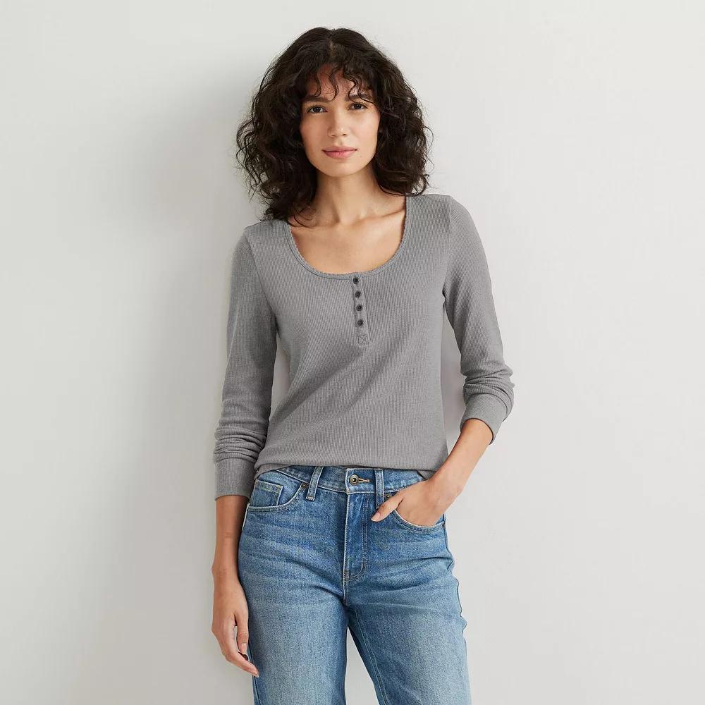 Women's Eddie Bauer Thermal Long Sleeve Henley,  Product Image