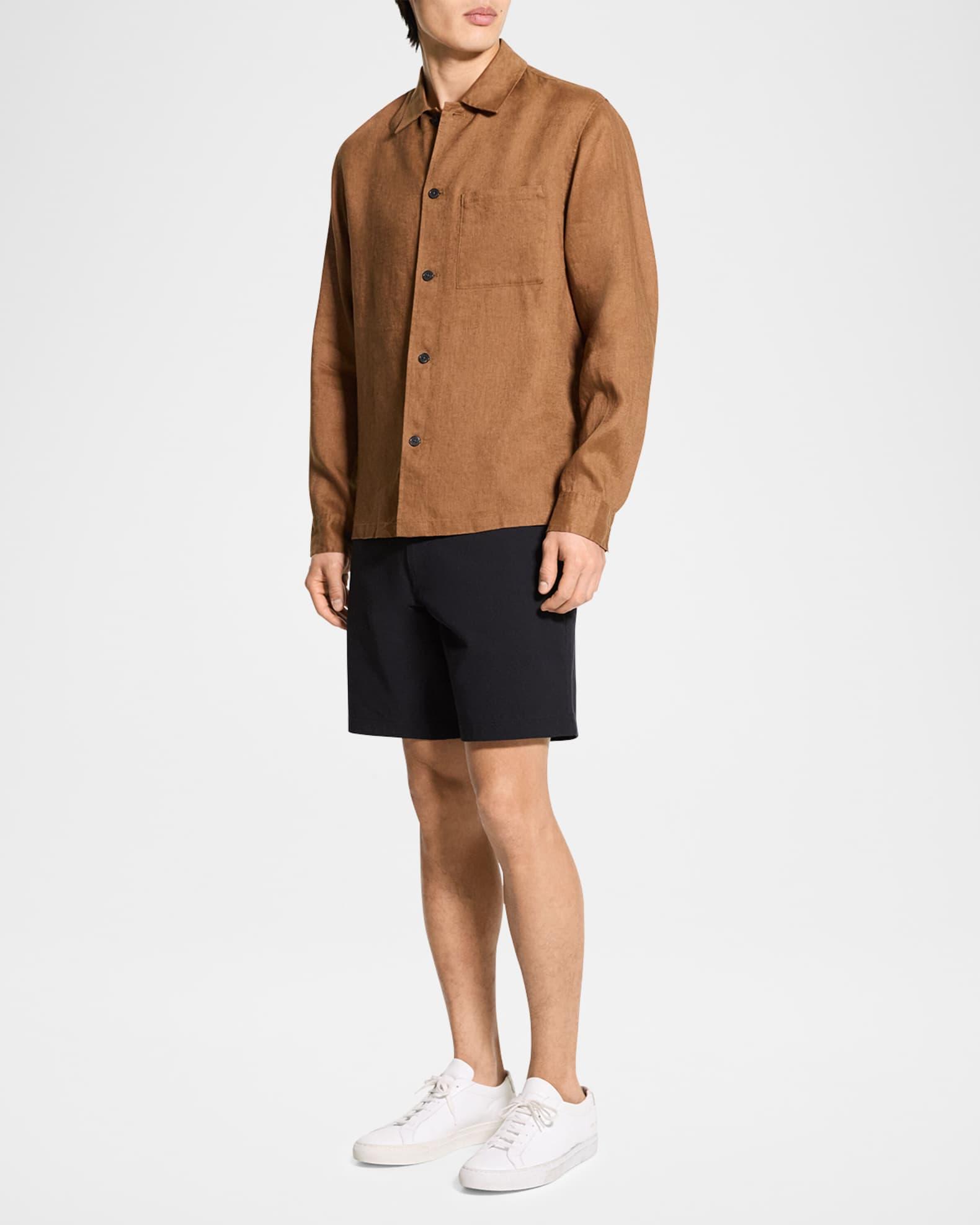 Men's Linen Pocket Casual Button-Down Shirt Product Image