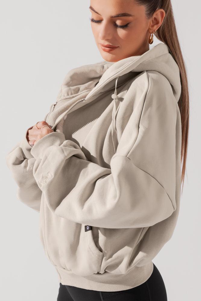 Zip Cloud Hoodie - Seashell Product Image
