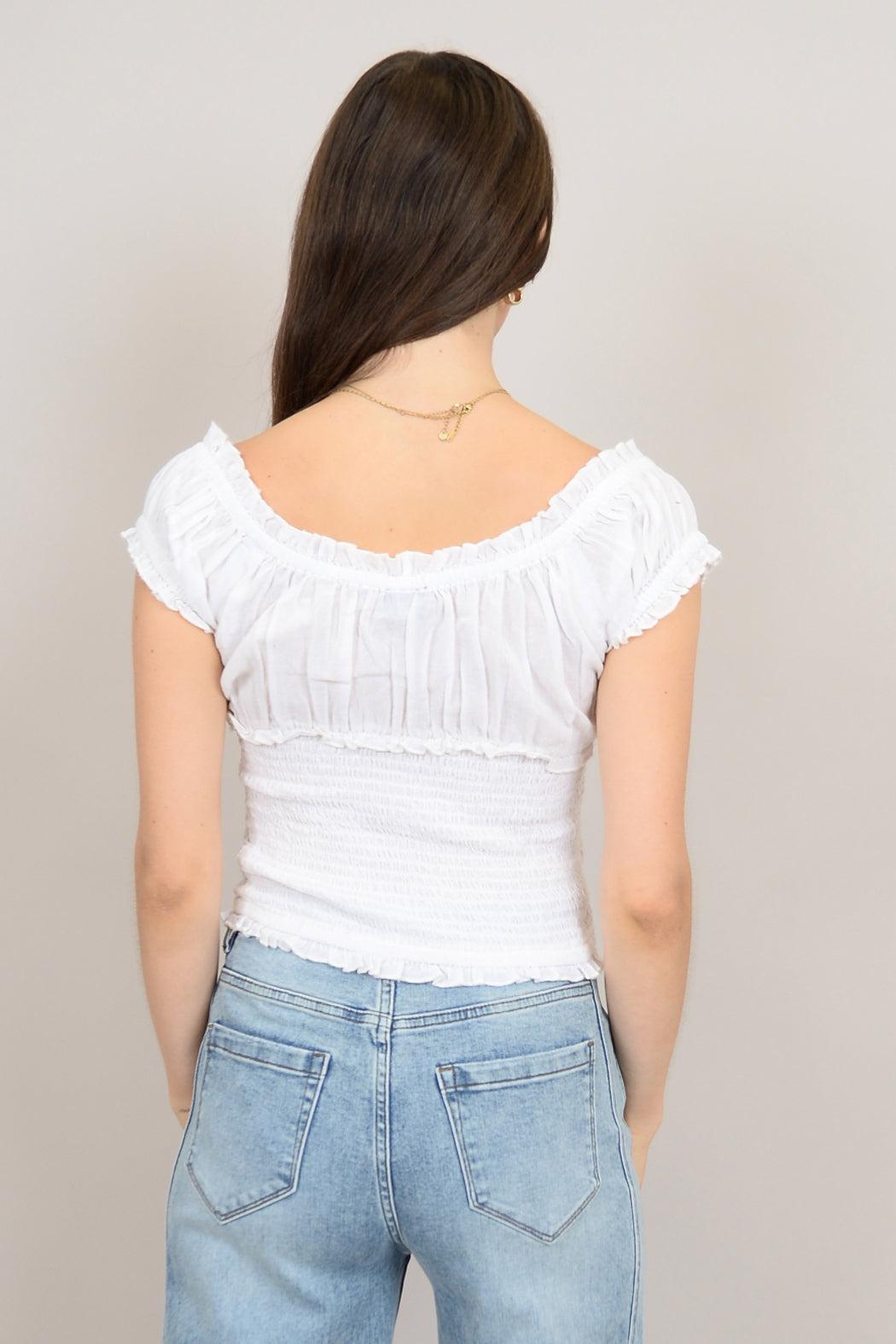 Mica Puff Sleeve Shirred Top Product Image