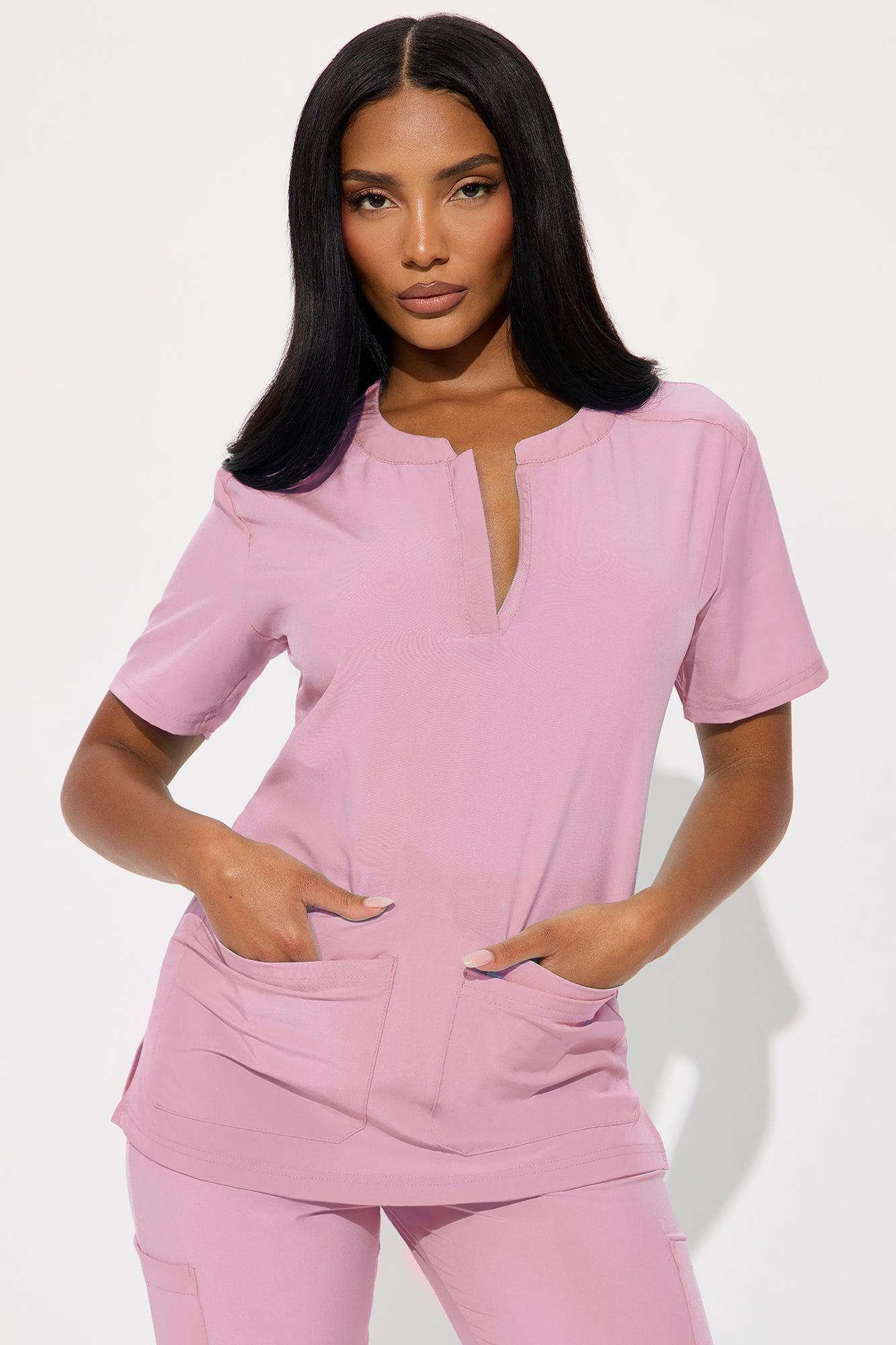 Daily Clock In 4 Way Stretch Uniform Scrub Jogger Set - Mauve Female Product Image