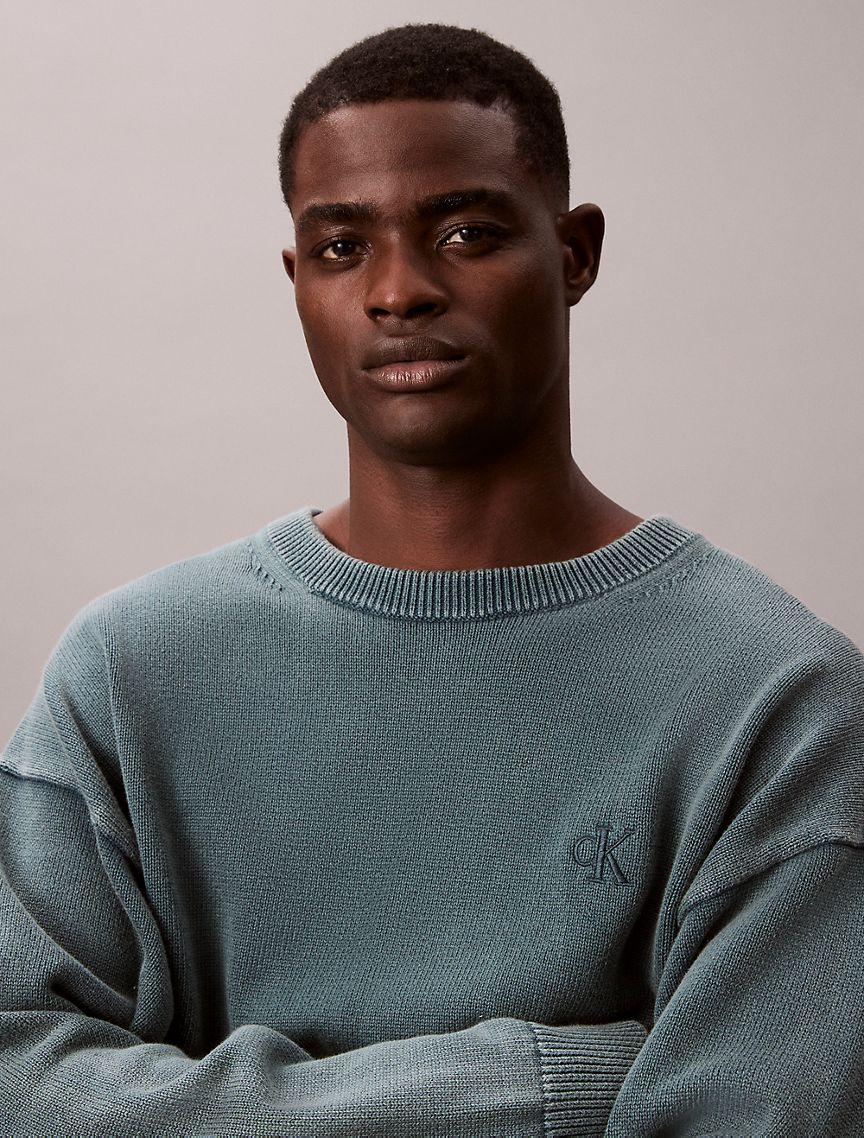 Cotton Relaxed Crewneck Sweater Product Image