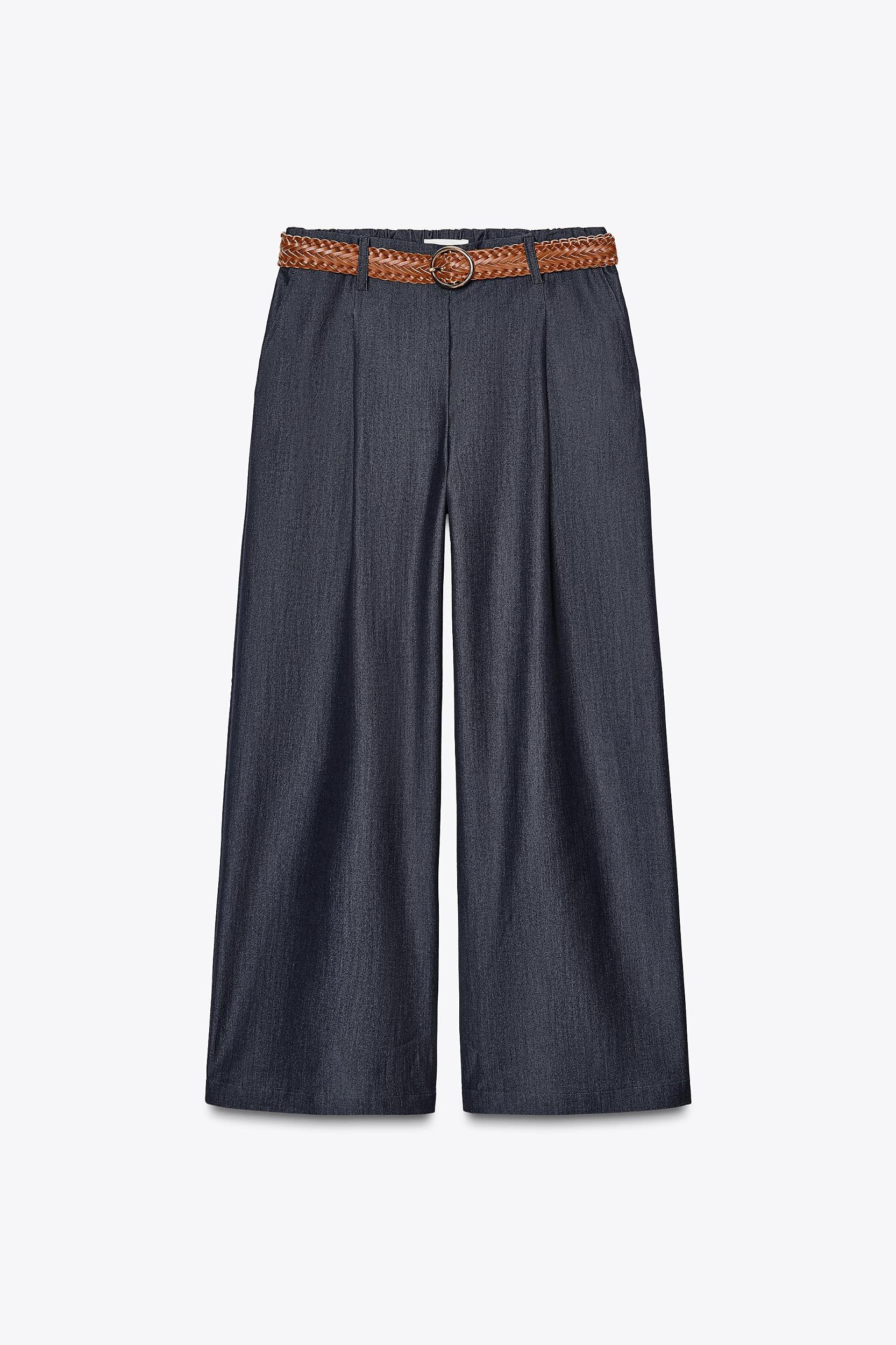WIDE LEG BELTED PANTS Product Image