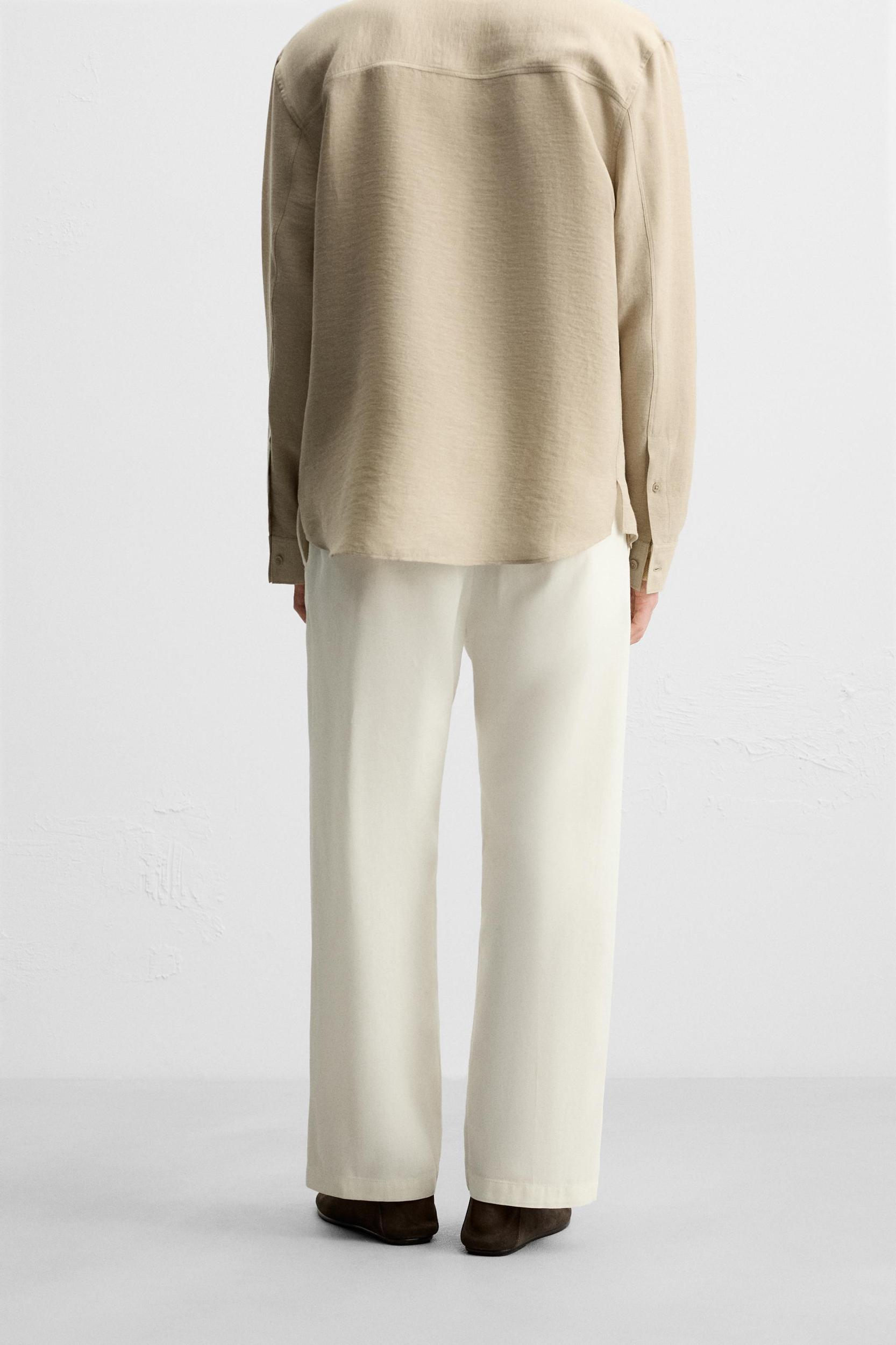 COTTON - LINEN PLEATED PANTS Product Image