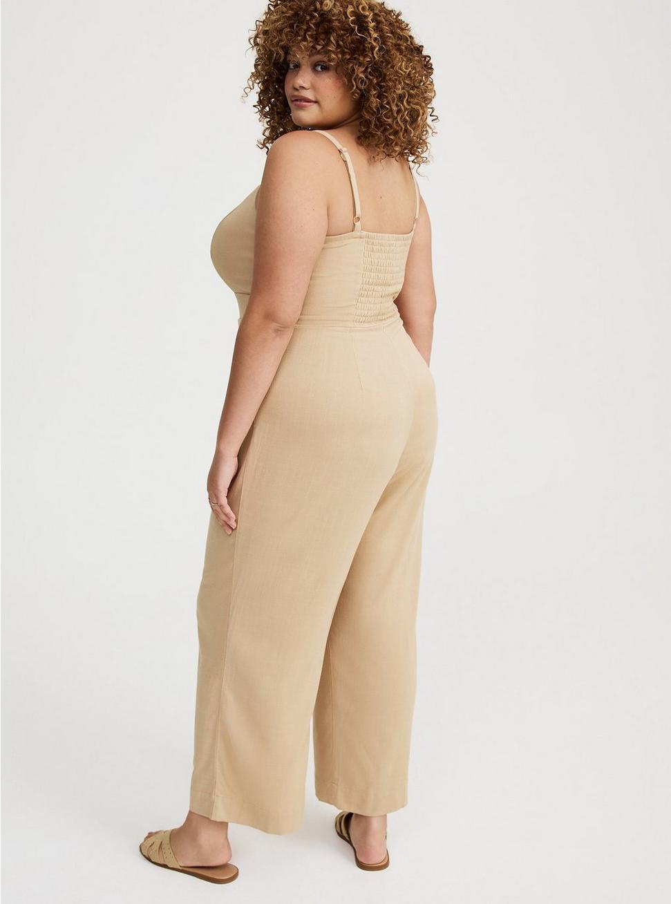 Rayon Slub Tie-Front Jumpsuit Product Image