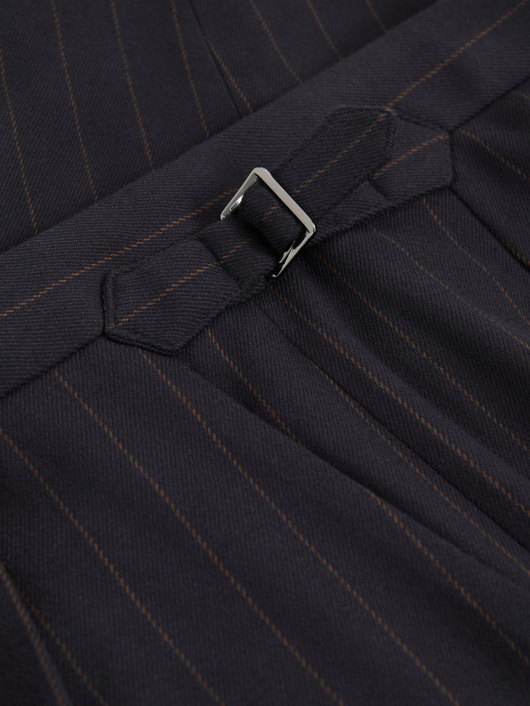 Pinstripe Tapered Trousers in Navy Product Image