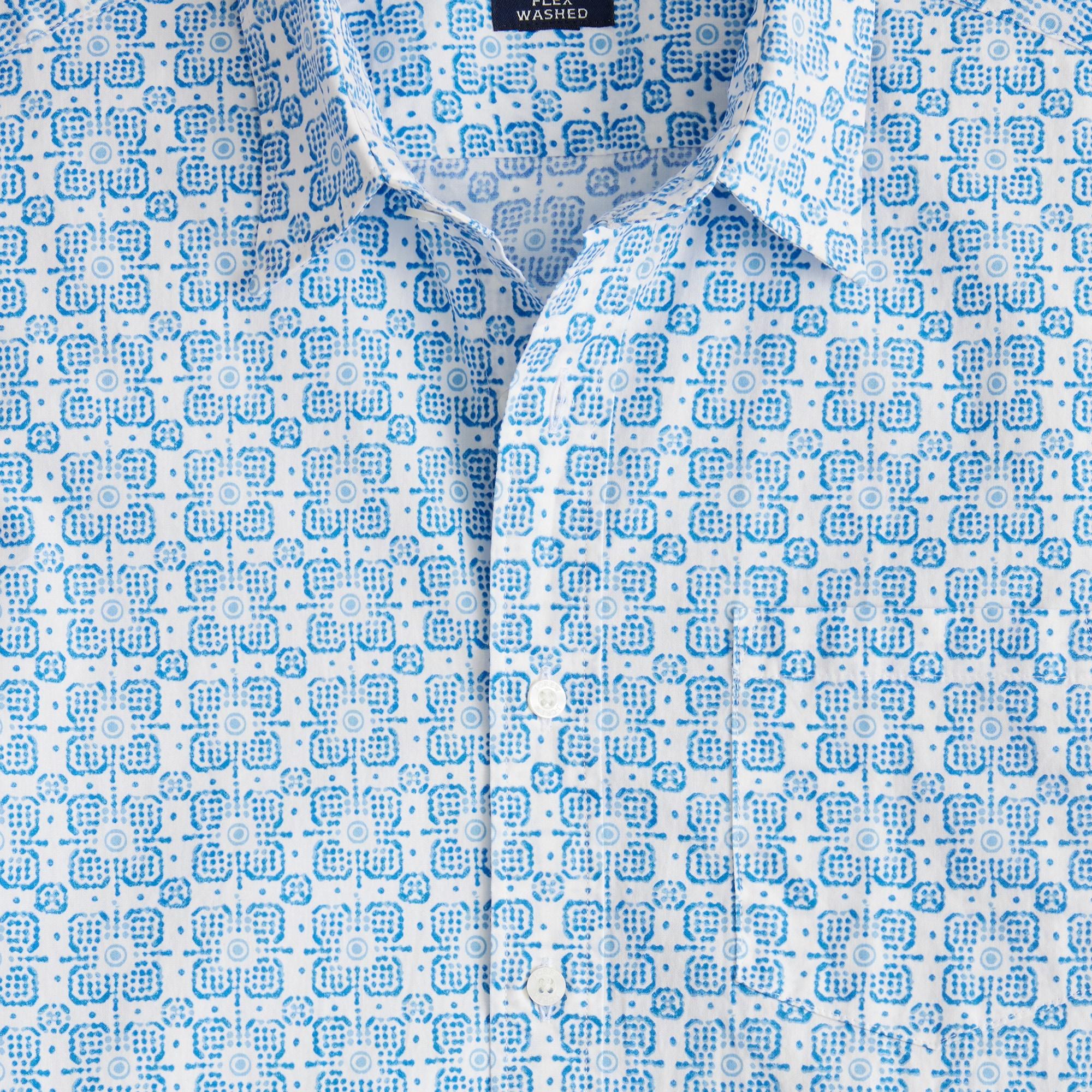 Short-sleeve printed flex casual shirt Product Image