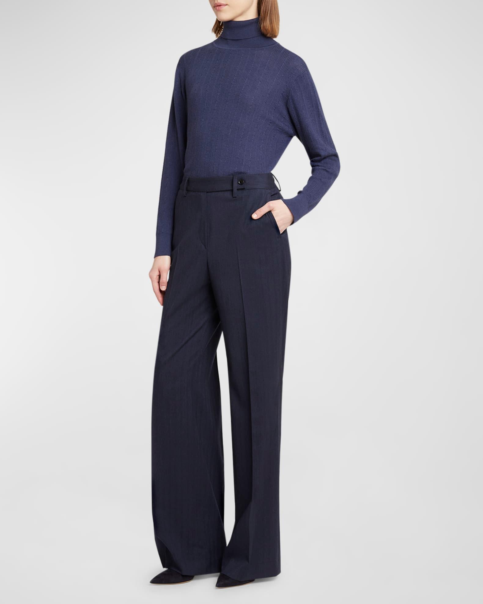 Wide-Leg Wool Trousers  Product Image