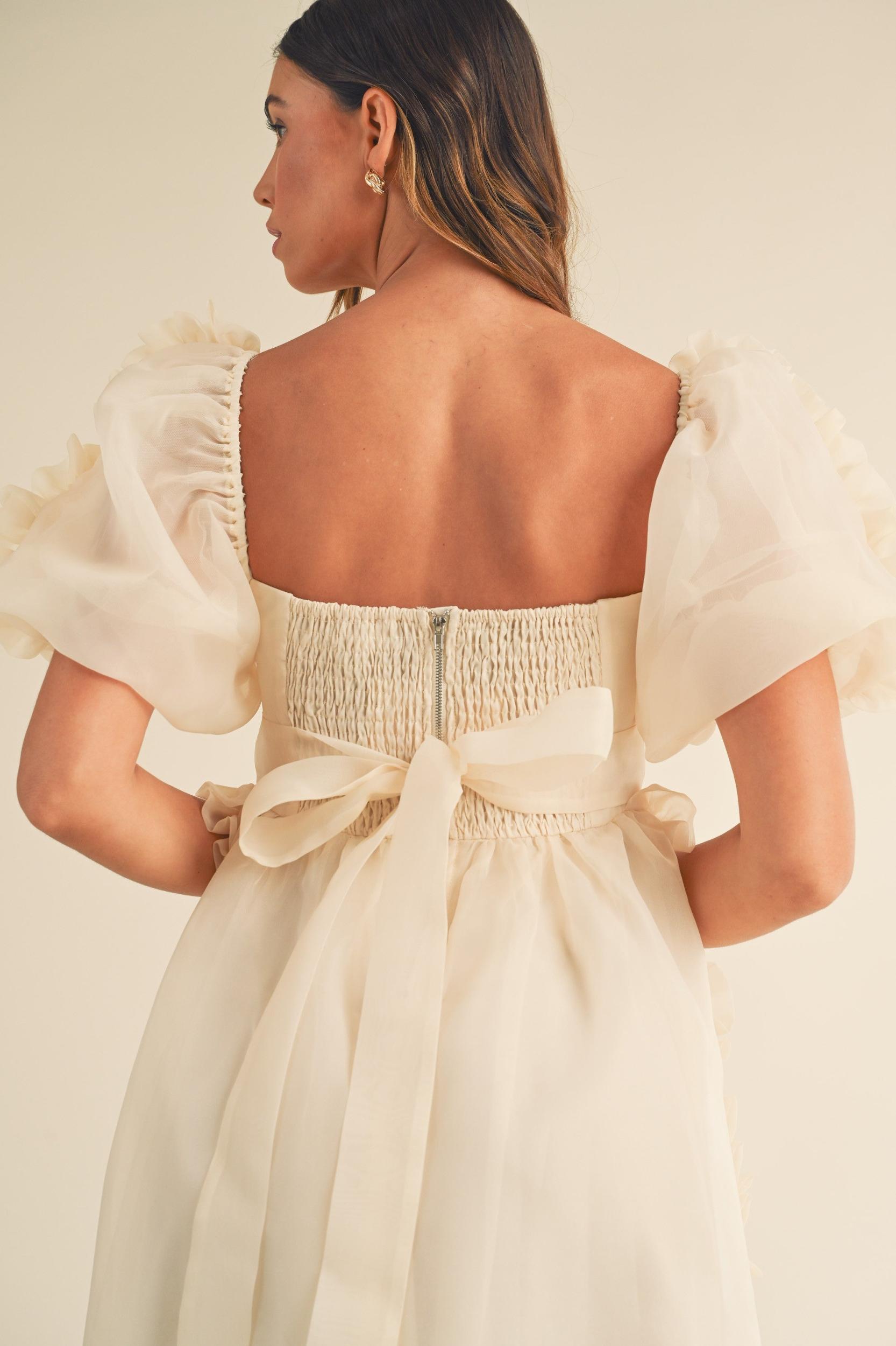 Organza Ruffle Mini Babydoll Dress Product Image