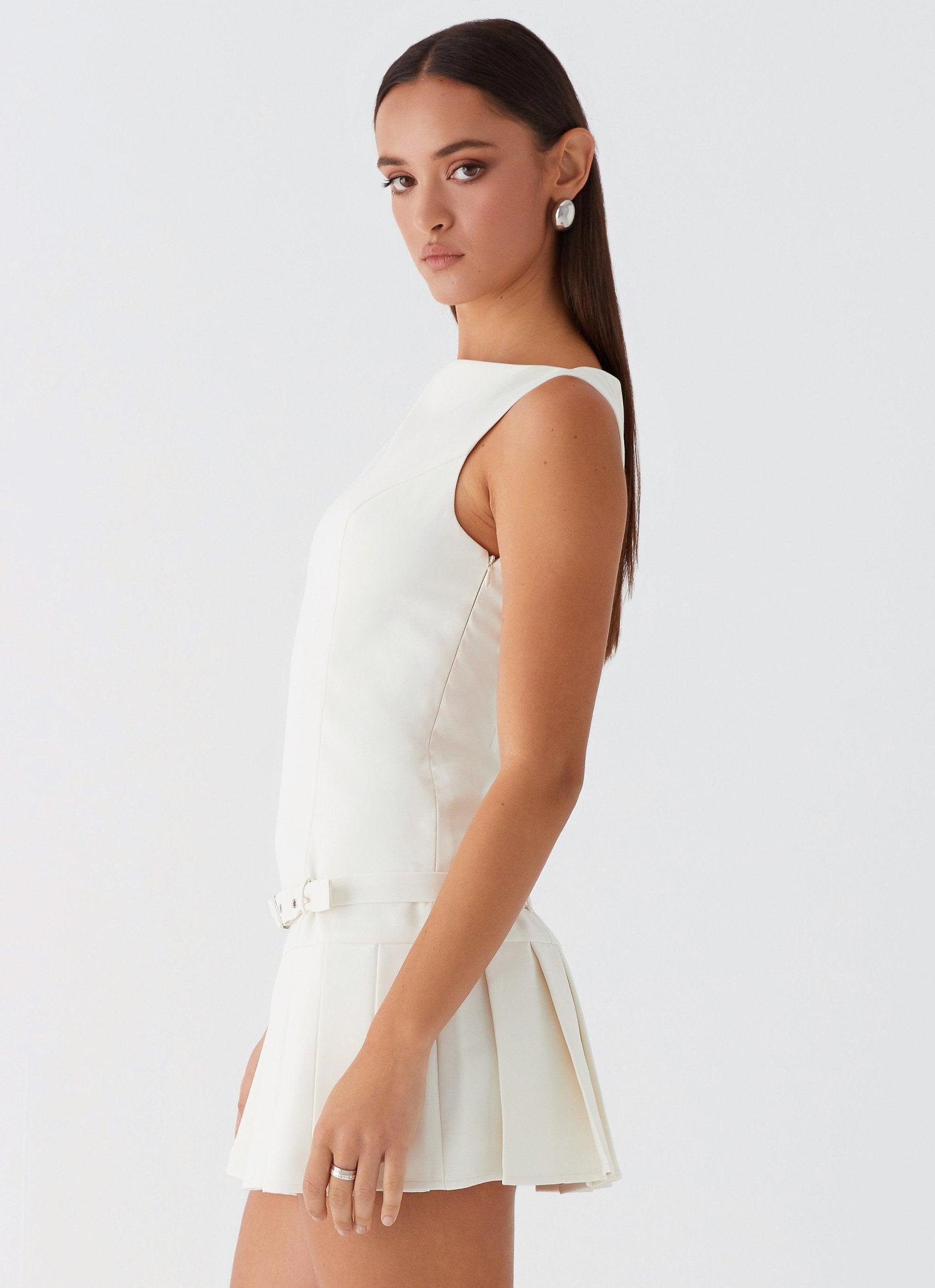 No More Excuses Belt Mini Dress - Ivory Product Image