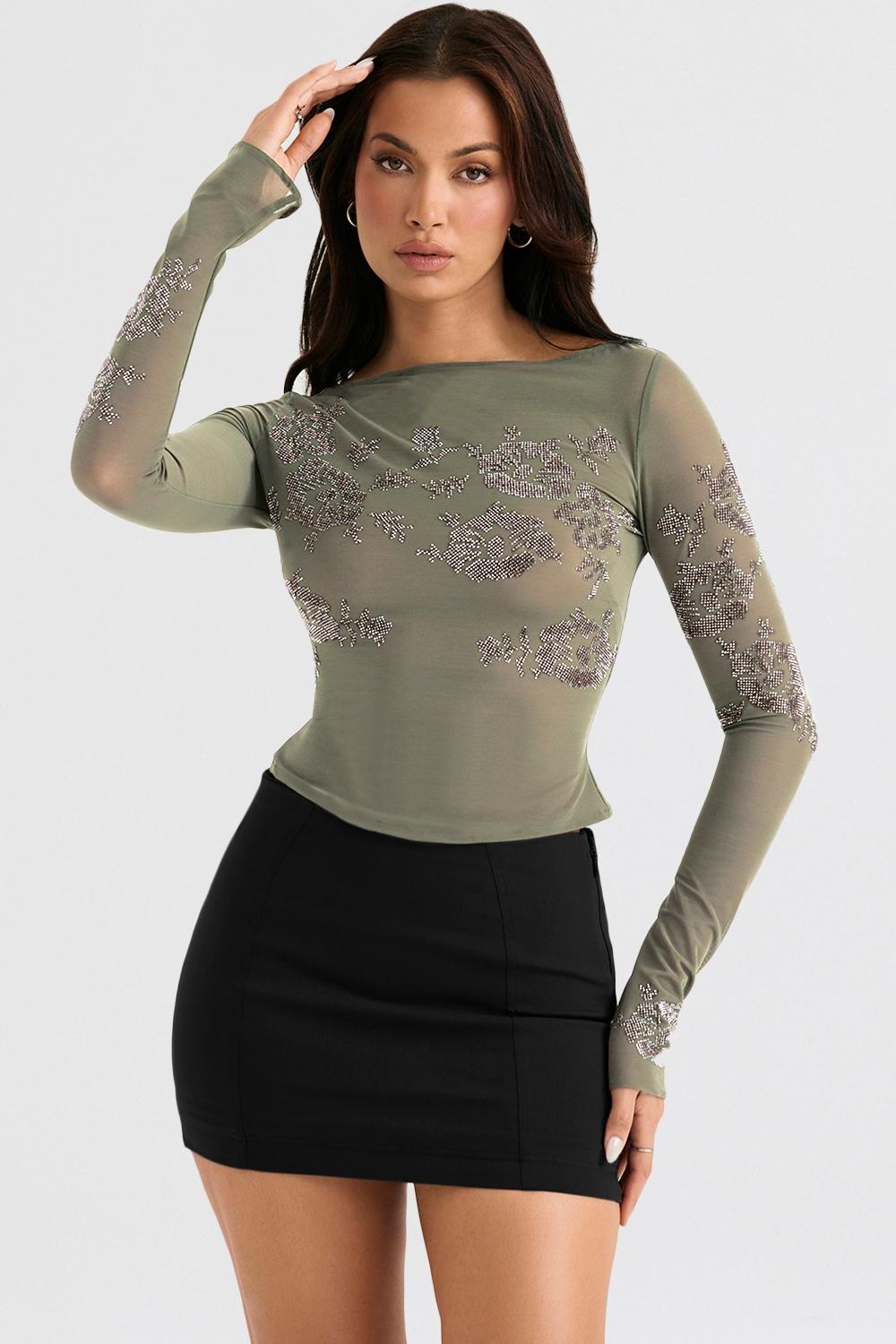 Nisha  black sculpting mini skirt Product Image