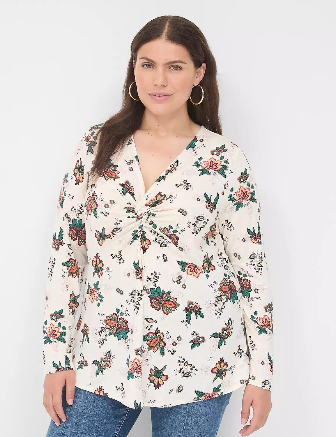 Swing V-Neck Twist-Front Top Product Image