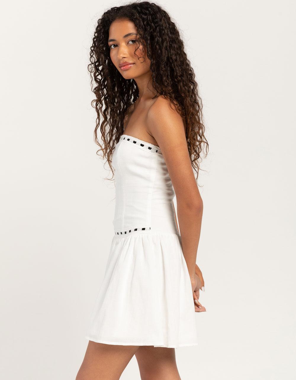 RSQ Womens Tube Ribbon Dress - WHITE Product Image