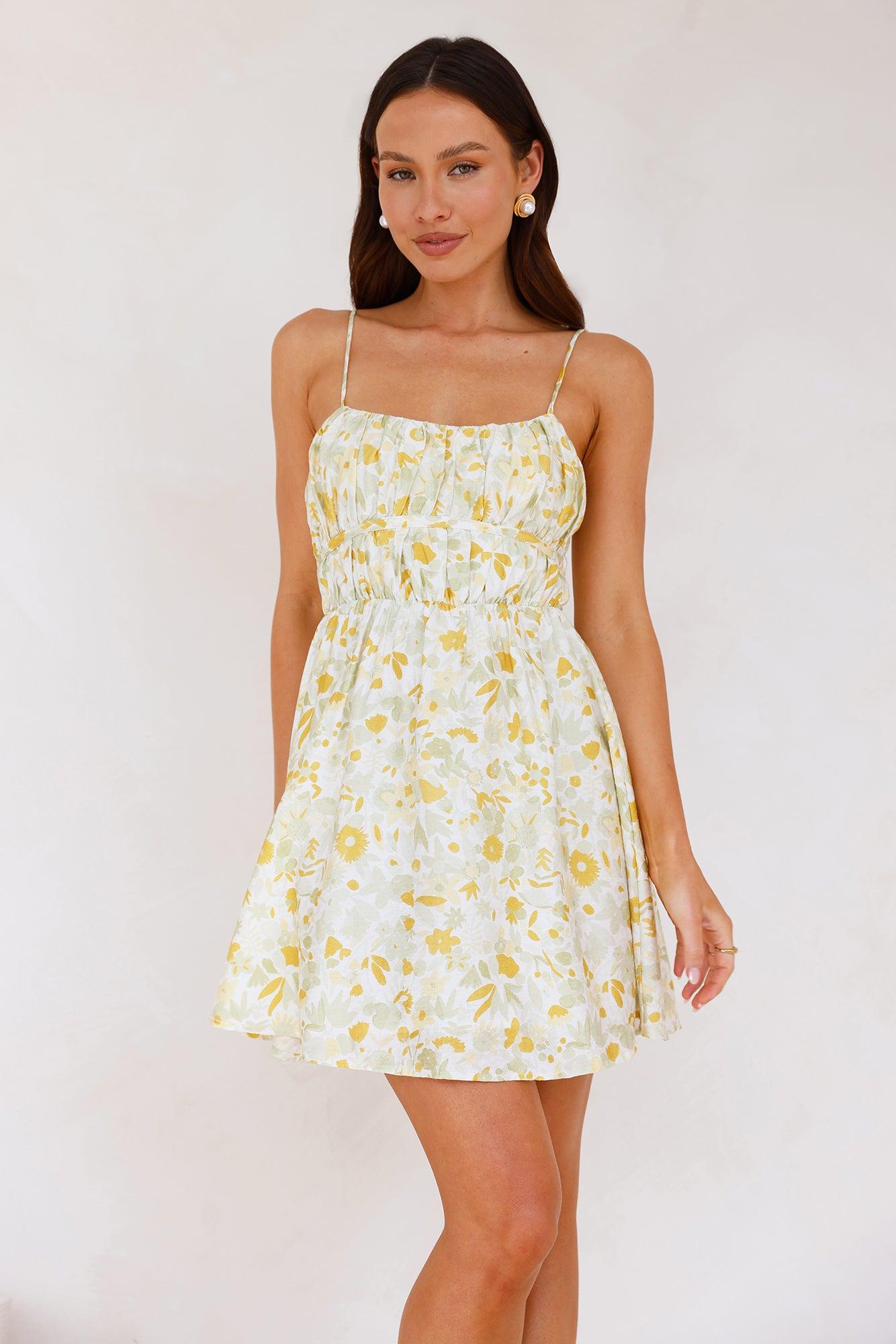 Hammock Afternoons Mini Dress Yellow Product Image