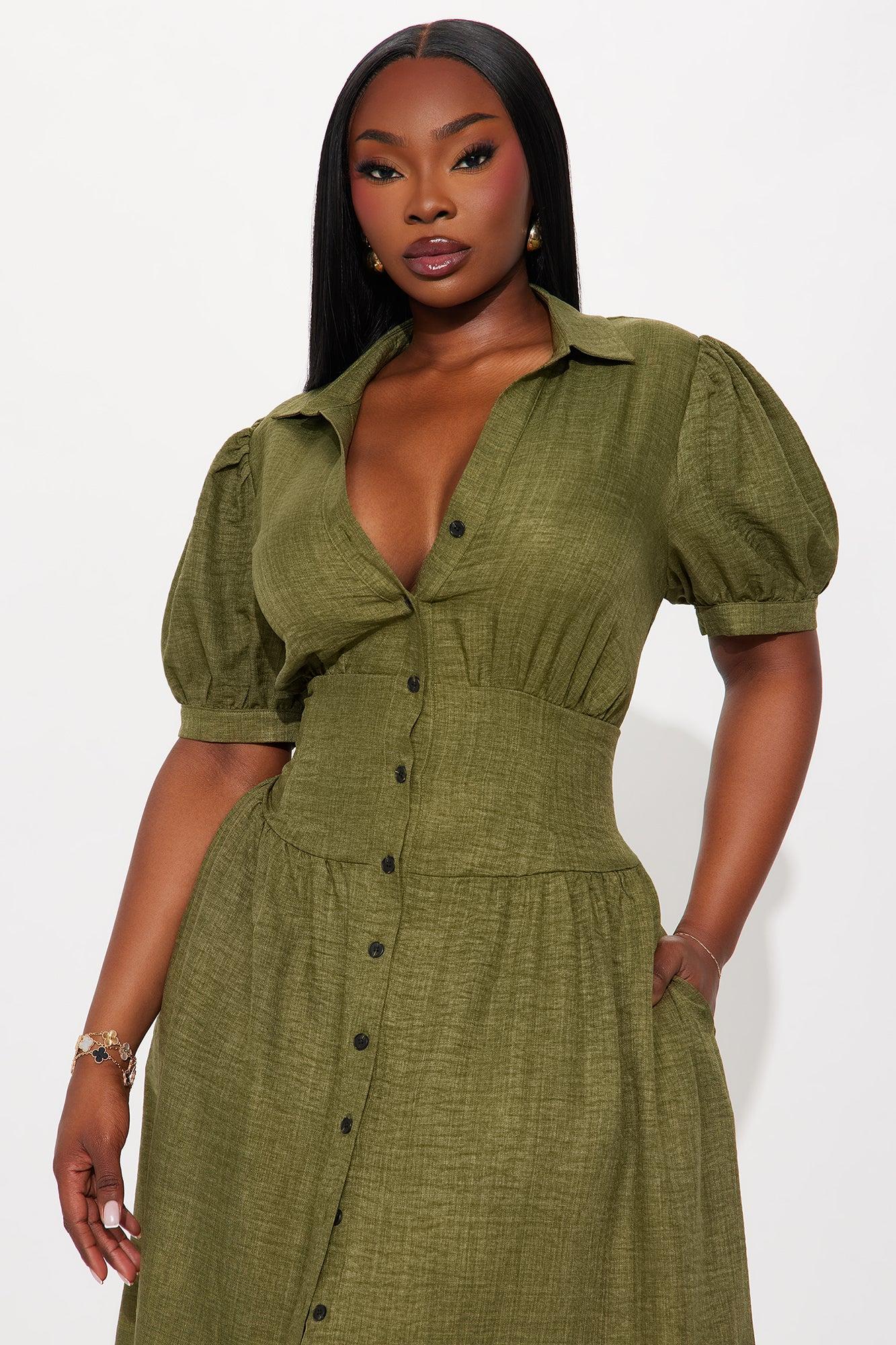 Tamara Airflow Maxi Dress - Olive Product Image