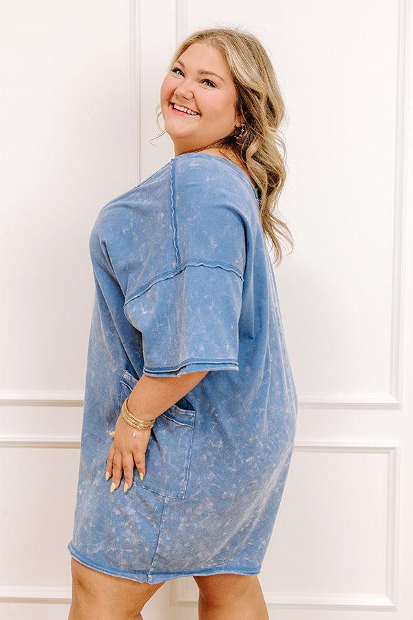 Easy To Style Vintage Wash Romper in Blue Curves Product Image