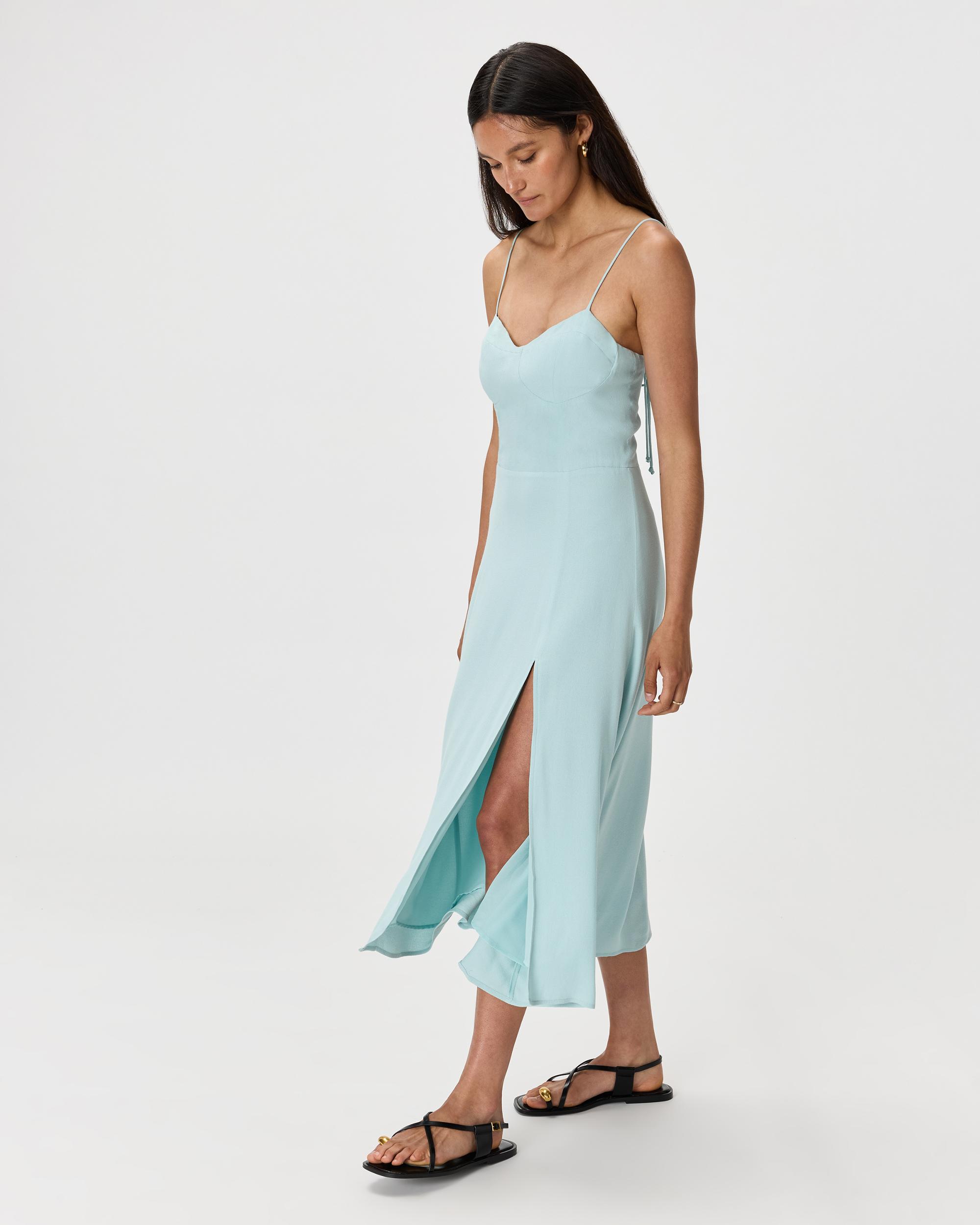 Quince | Women's Lightweight Crepe Sweetheart Midi Dress Viscose Product Image