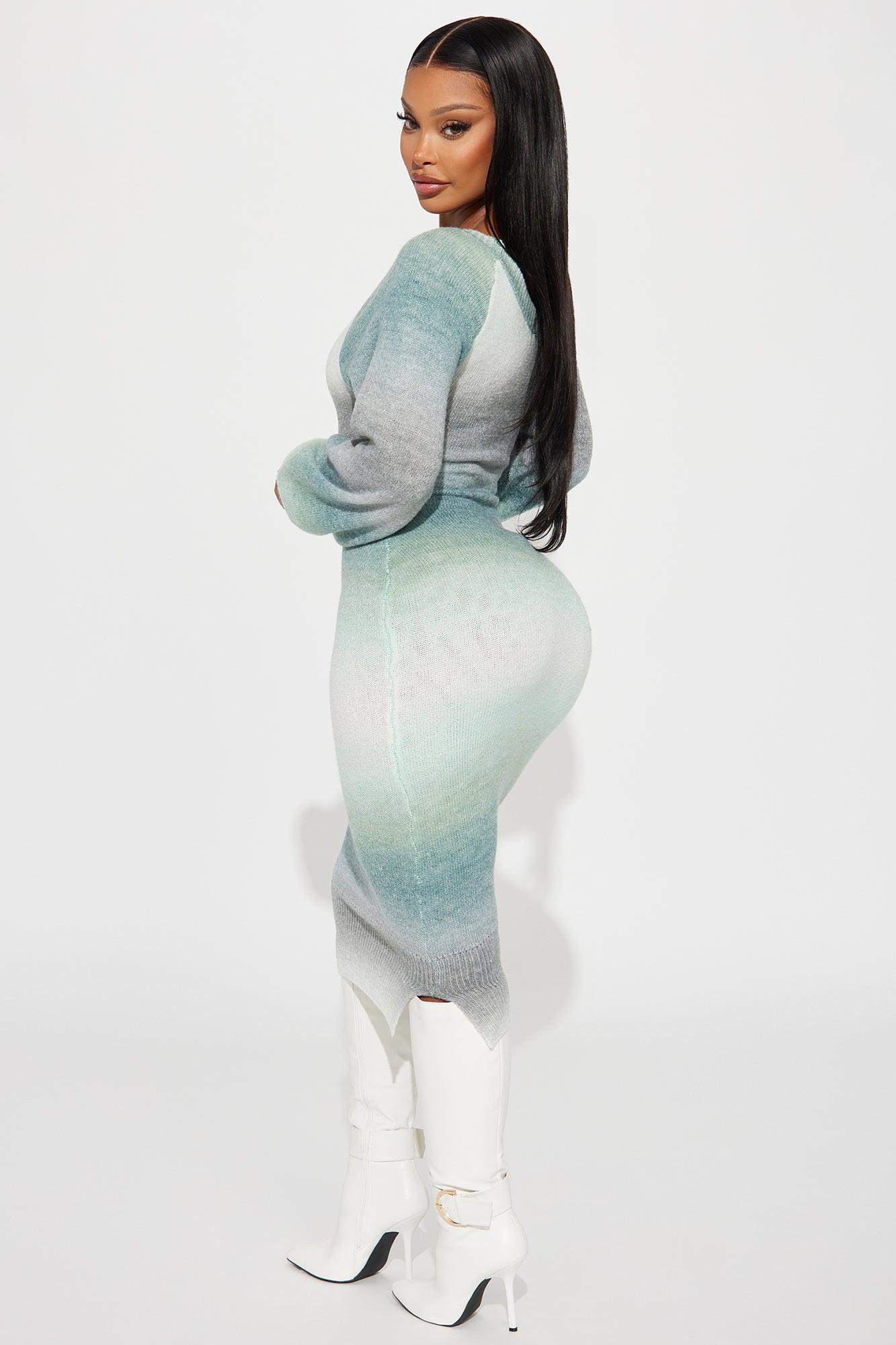 Shyanne Sweater Midi Dress - Green Product Image