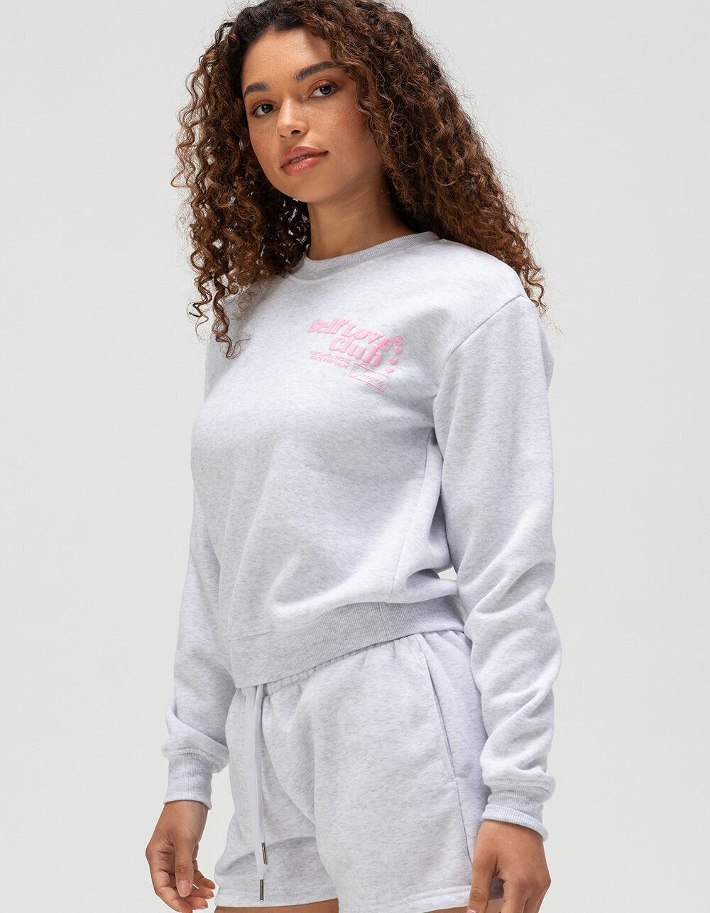 FULL TILT Self Love Club Womens Crewneck Sweatshirt - HEATHER GRAY Product Image