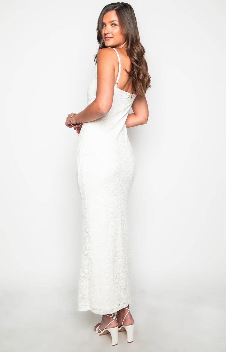 Elora White Lace Maxi Dress Product Image