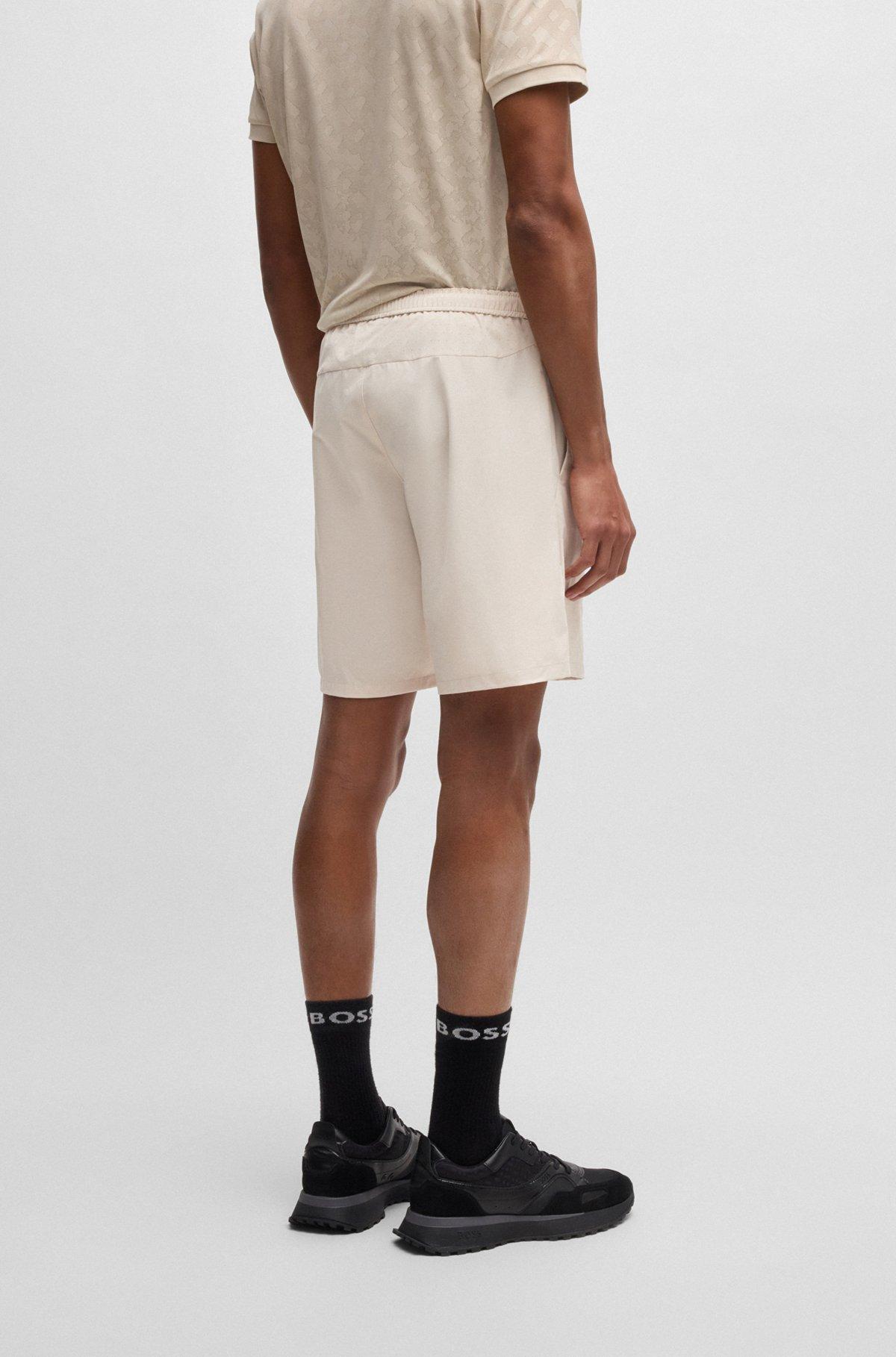 BOSS - Active tennis shorts in quick-dry super-stretch fabric - Light Beige Product Image
