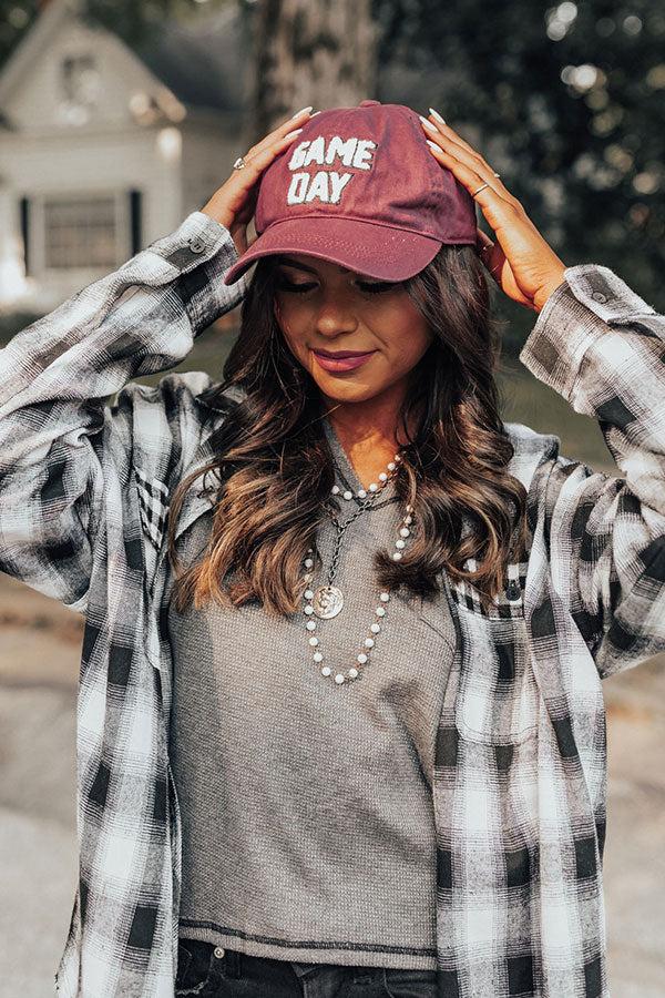 Game Day Baseball Cap In Maroon Product Image