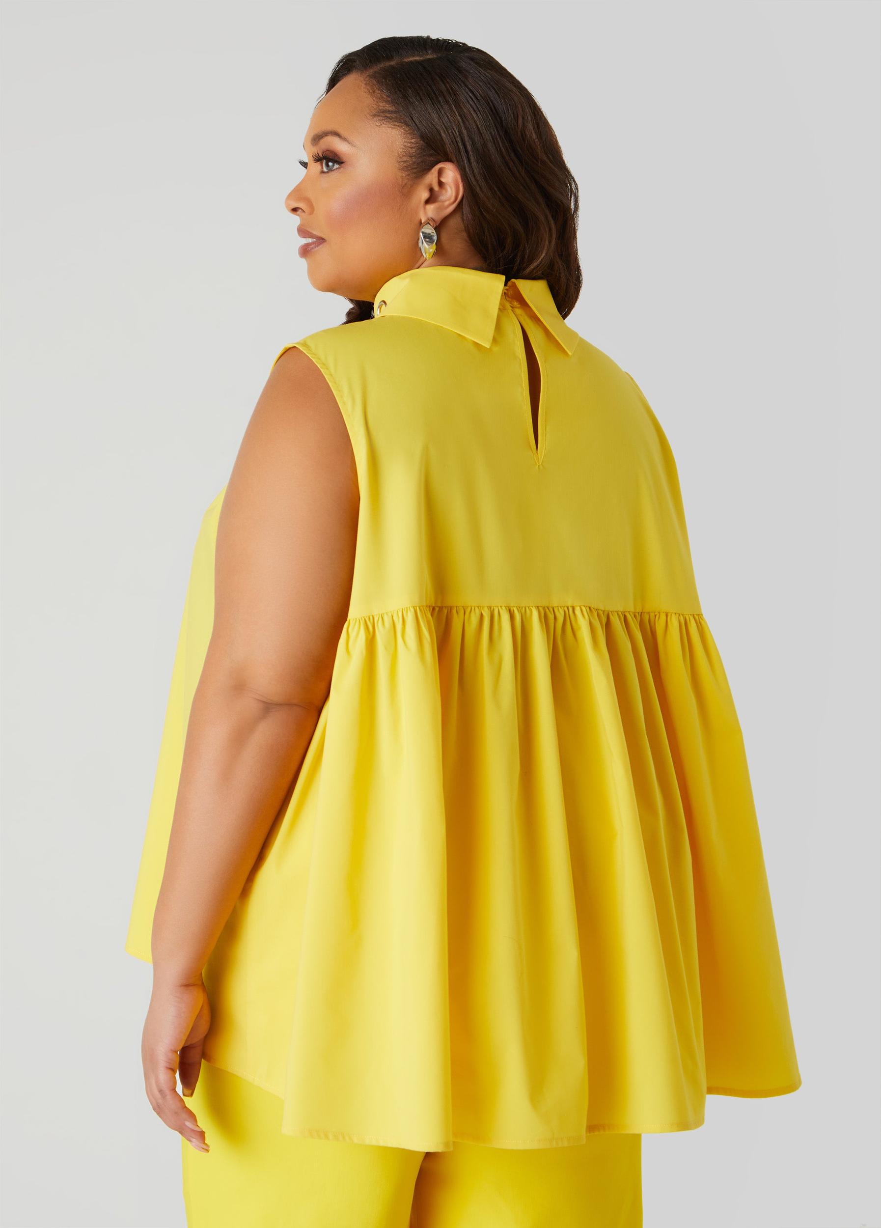 Plus Size Grommet Embellished Poplin Blouse Ashley Stewart Product Image