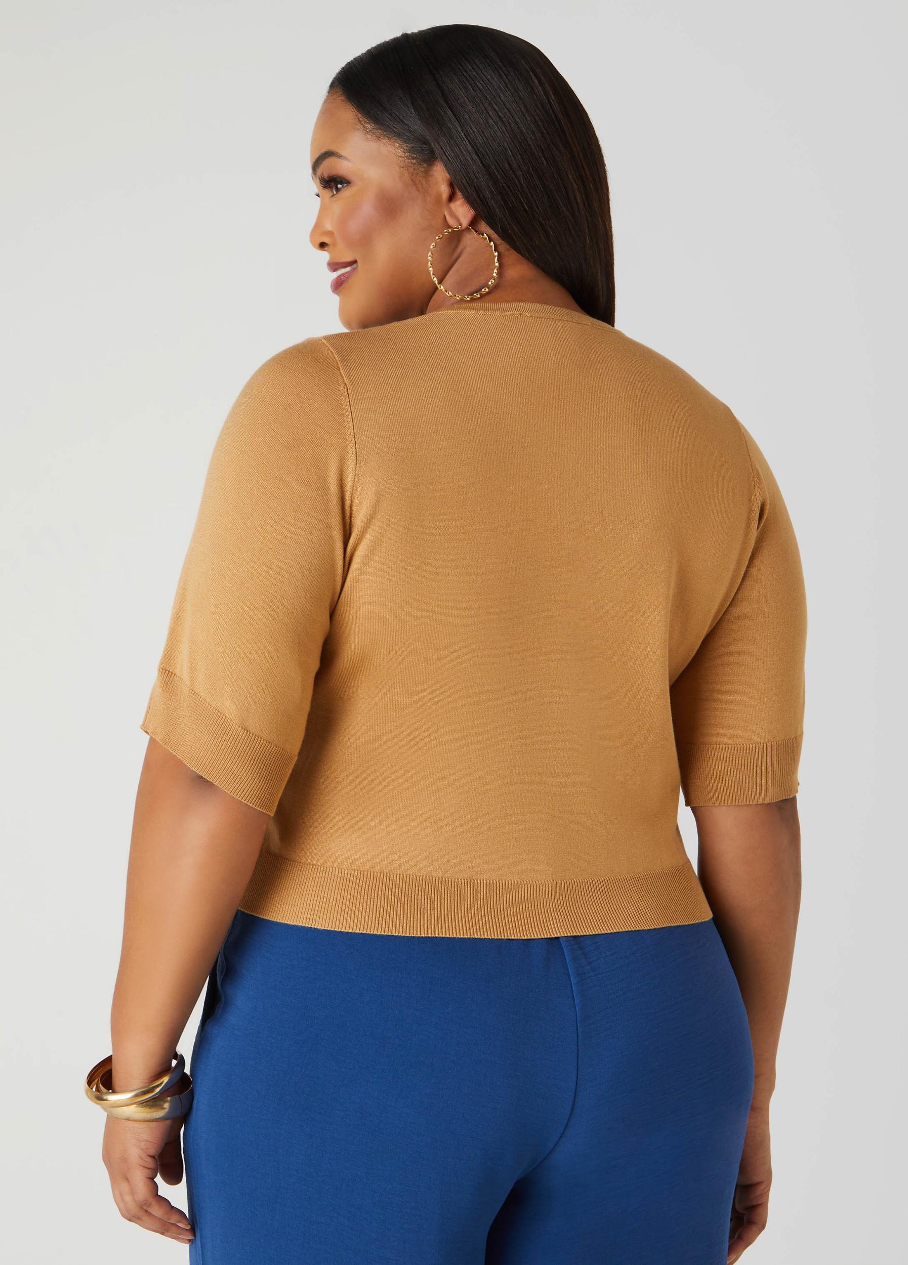 Cropped Knit Cardigan Product Image