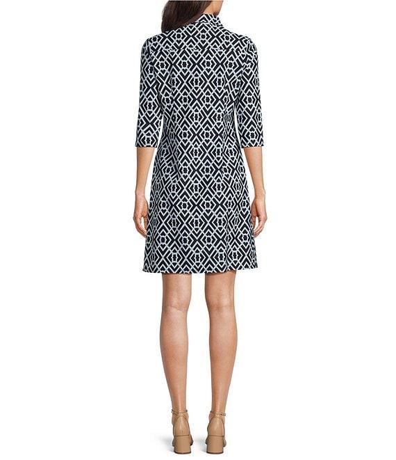 Jude Connally Susanna Point Collar 3/4 Sleeve Polished Classic Shirt Dress Product Image