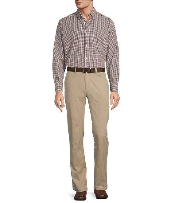 Roundtree & Yorke Long Sleeve Micro Check Pattern Slub Sport Shirt Product Image