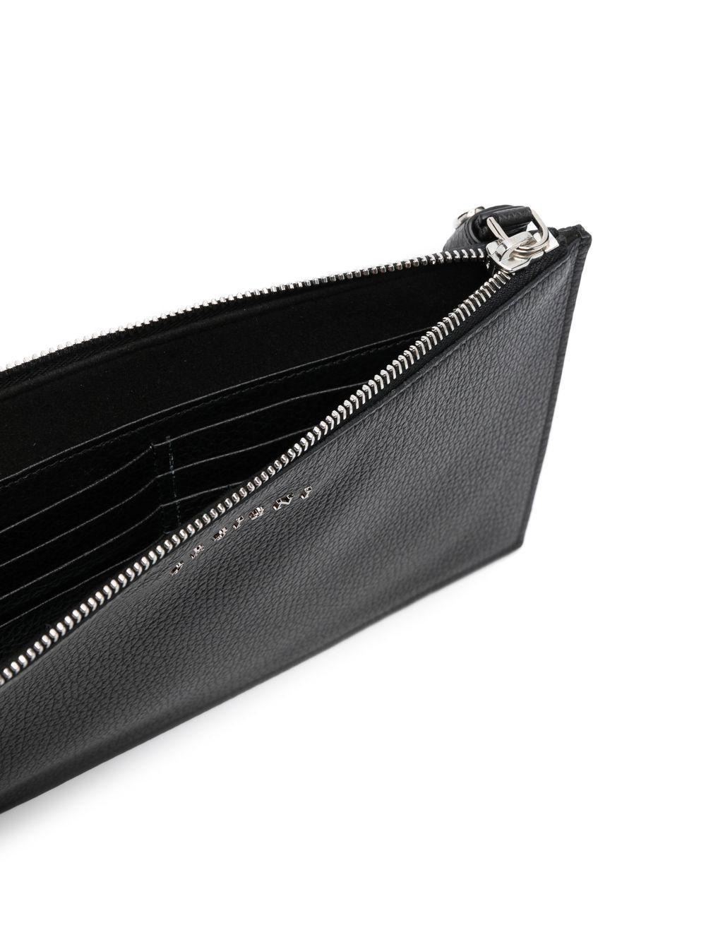 logo-lettering leather clutch bag Product Image