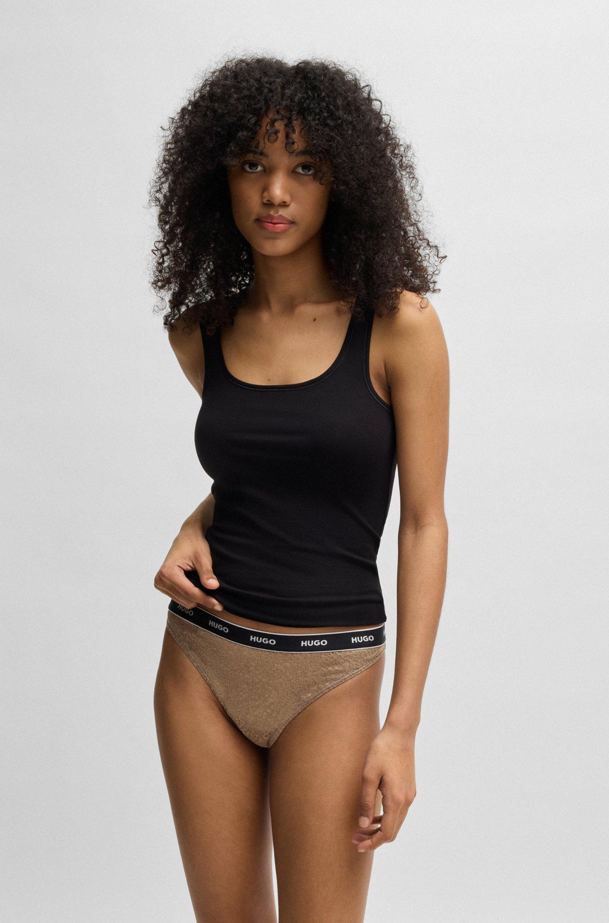 Three-pack of thongs in stretch lace Product Image