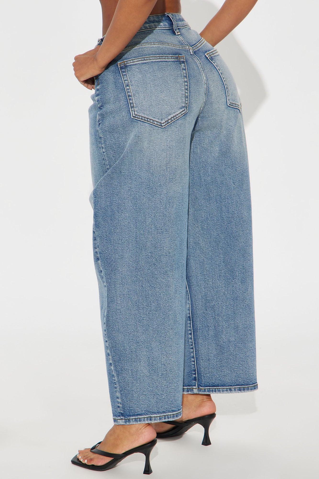 Classic Barrel Leg Denim Jeans - Vintage Wash Product Image