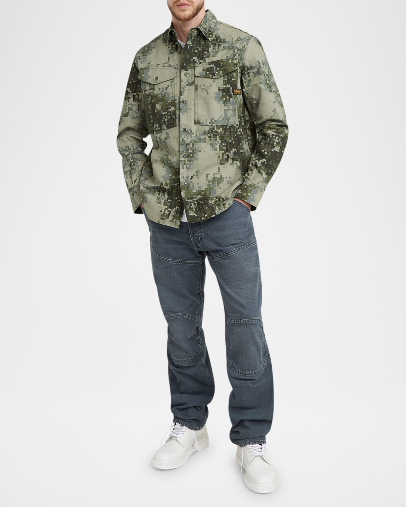 Men's Cargo Pocket Casual Button-Down Shirt Product Image