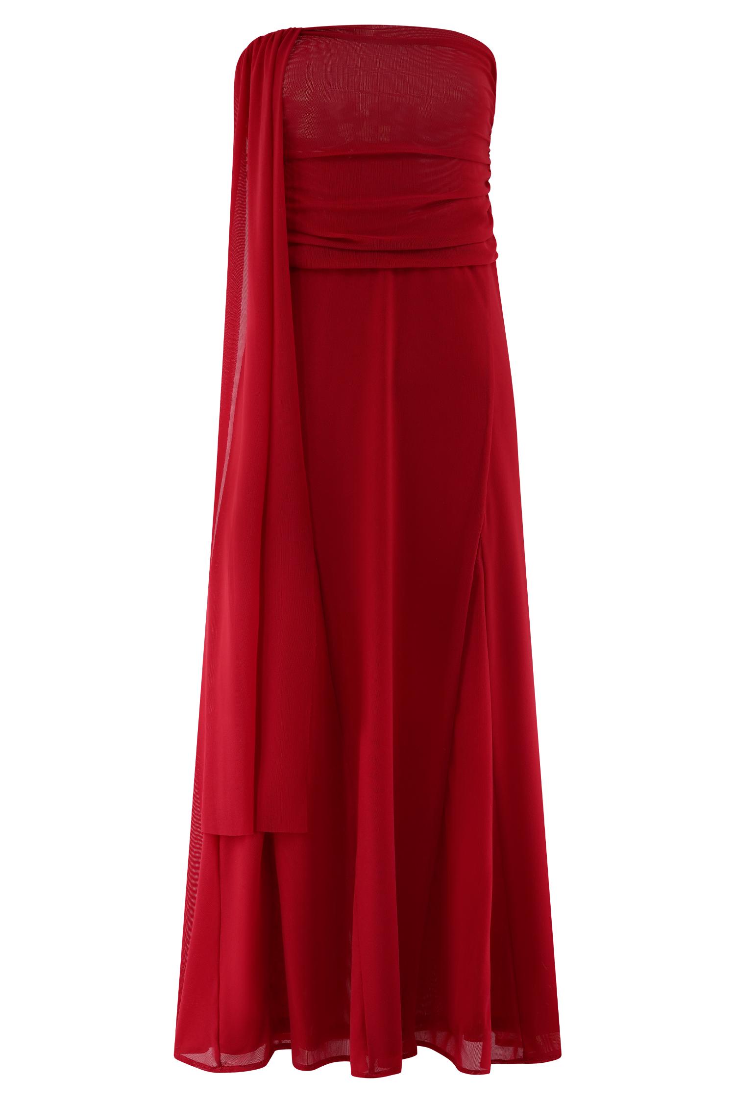 Arna Mesh Maxi Skirt - Ruby Product Image
