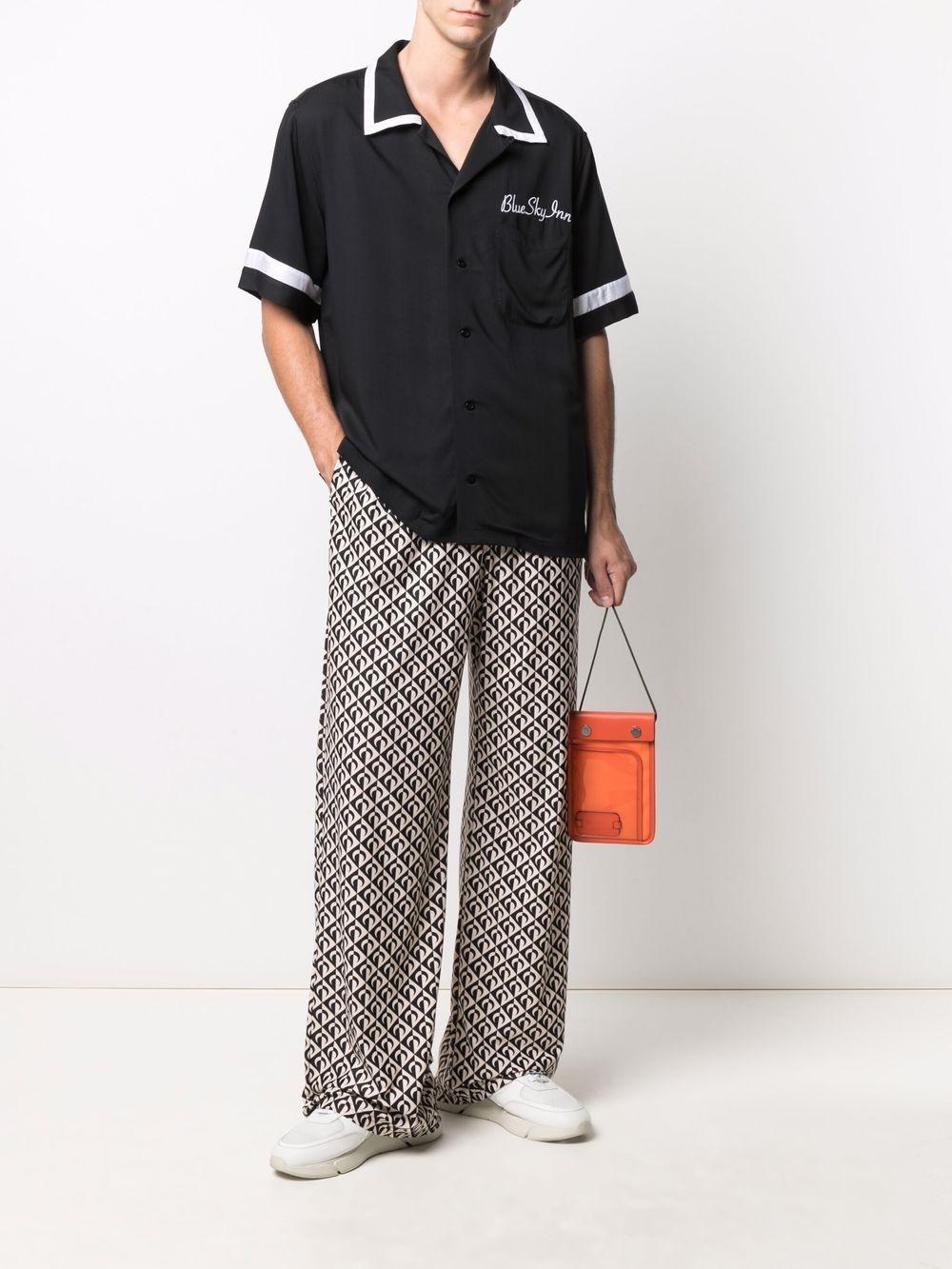 contrast-trim embroidered logo shirt Product Image