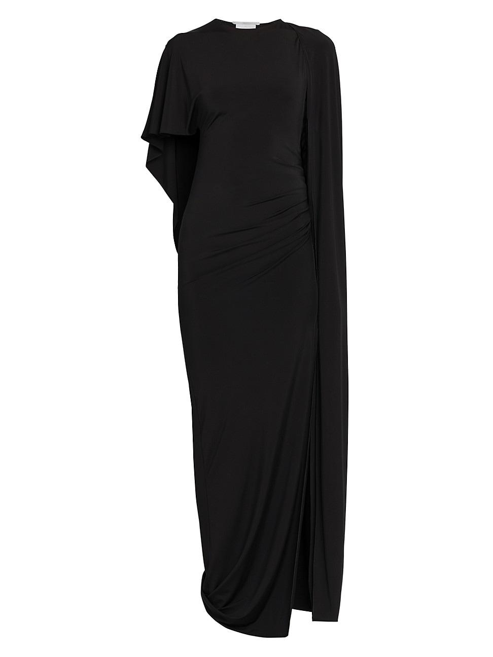 Womens Asymmetric Jersey Cape Gown Size 0 Product Image