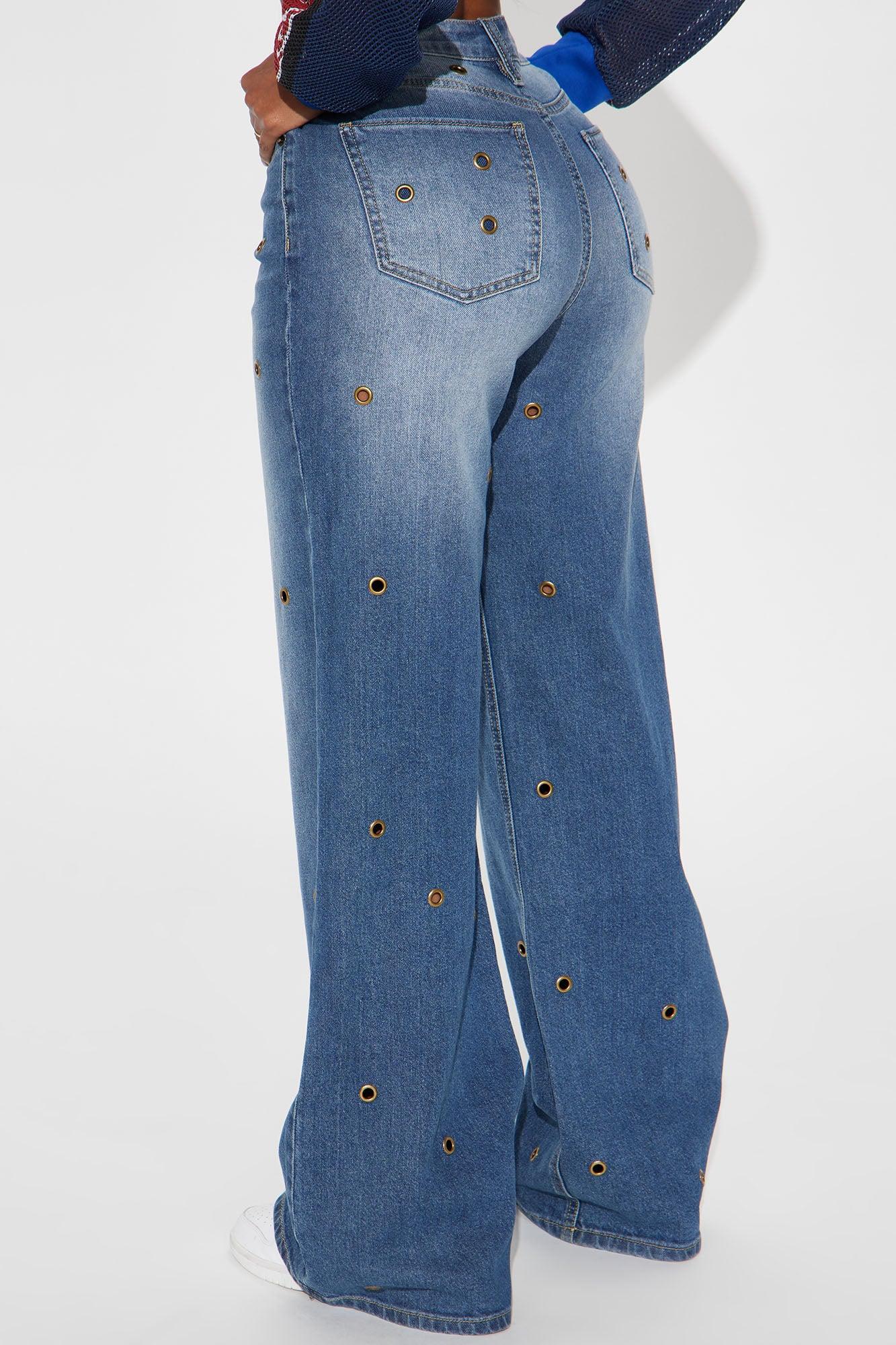 Kali Hardware Wide Leg Jeans - Dark Wash Product Image