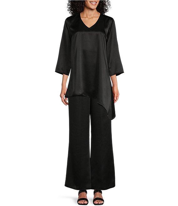 Caroline Rose Soft Satin Wide Leg Pull-On Coordinating Pants Product Image