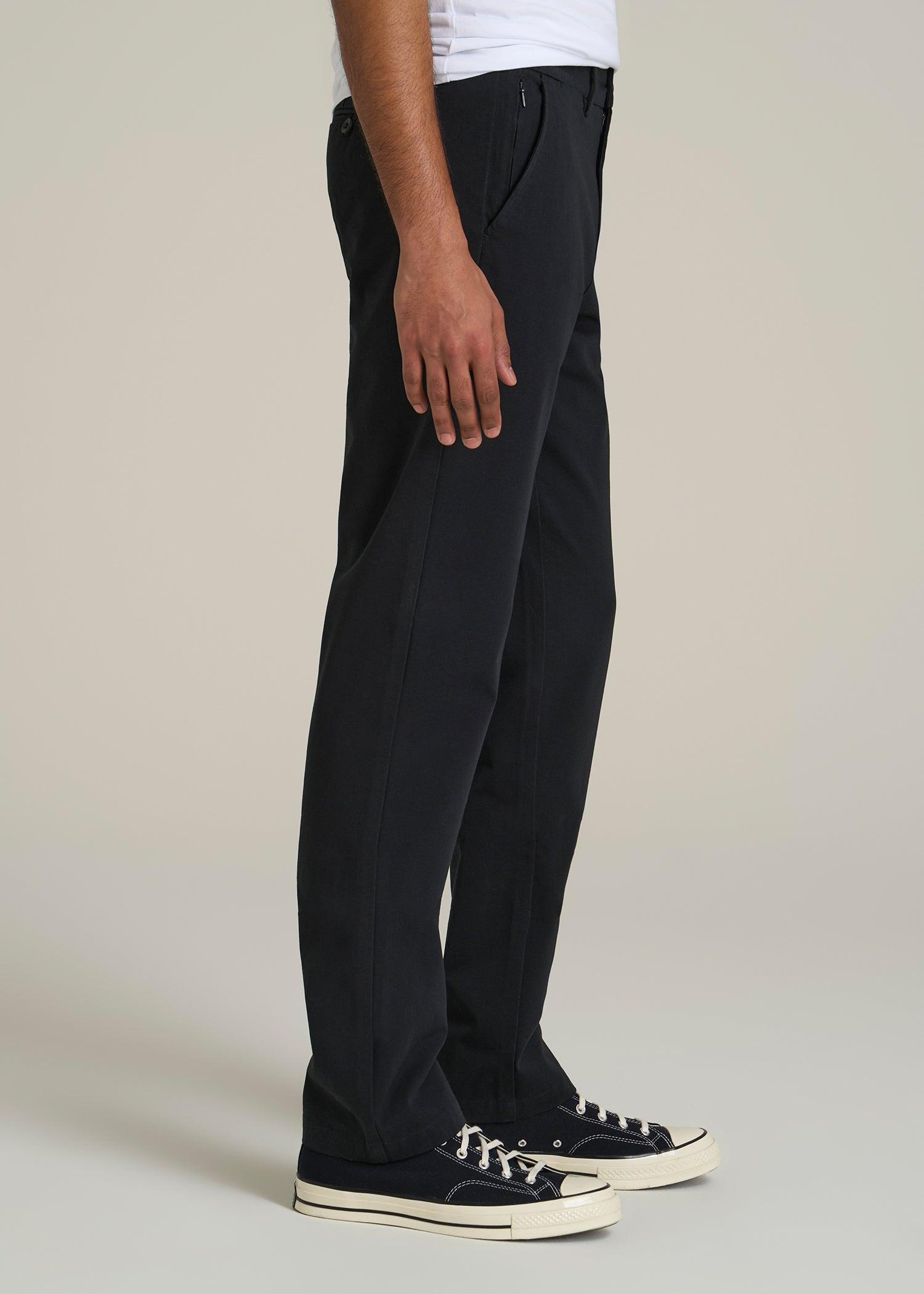 4 Way Stretch Commuter TAPERED Chino Pants for Tall Men in Black Male Product Image