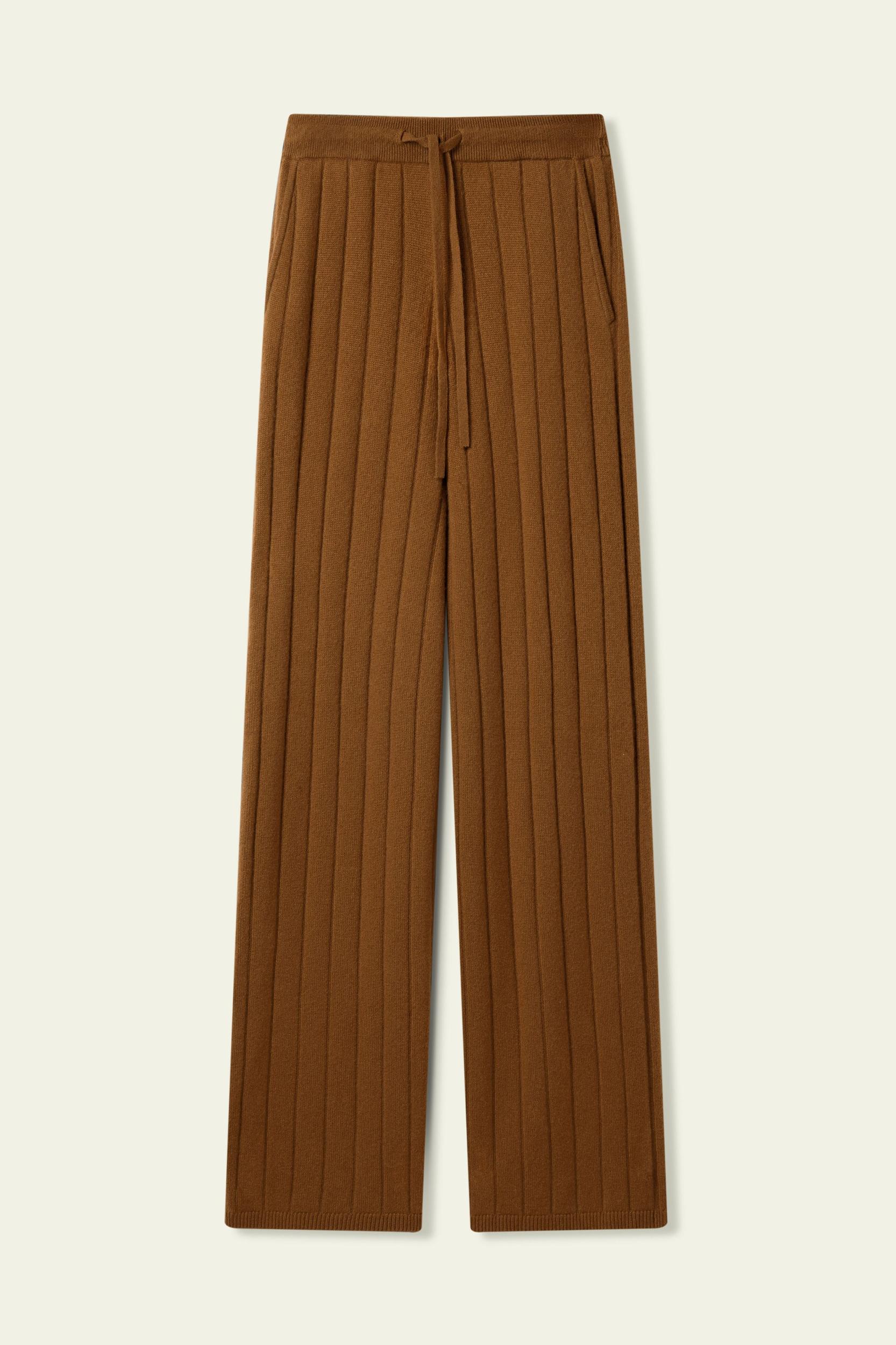 Ribbed Wide-Leg Pants Product Image