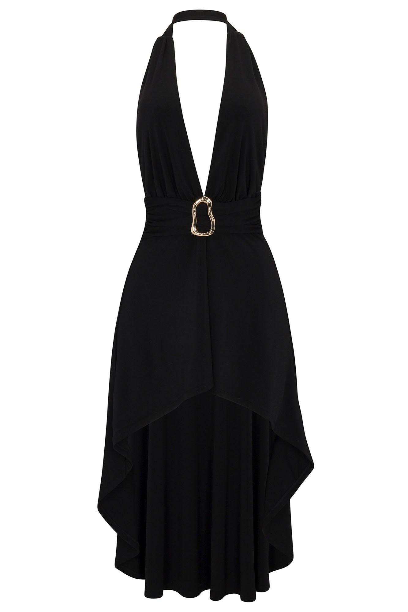 Harper High Low Mini Dress - Black Product Image