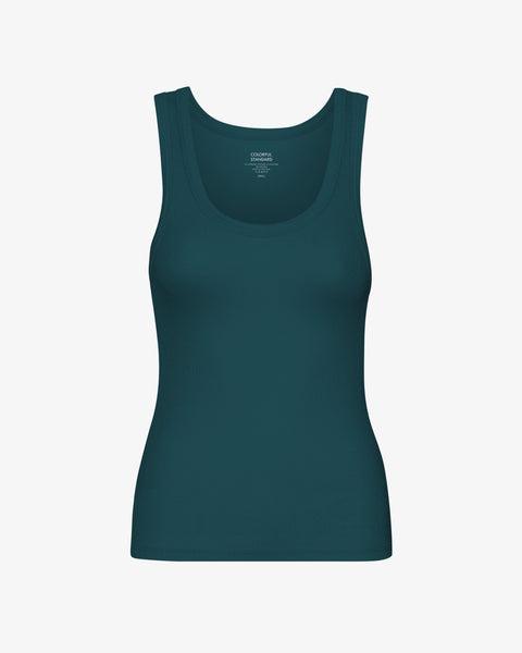 Women Organic Rib Tank Top - Coffee Brown Product Image