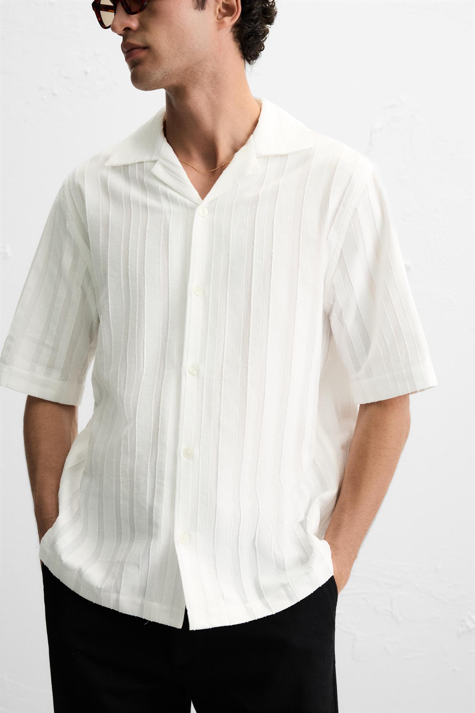 COTTON-VISCOSE JACQUARD SHIRT Product Image