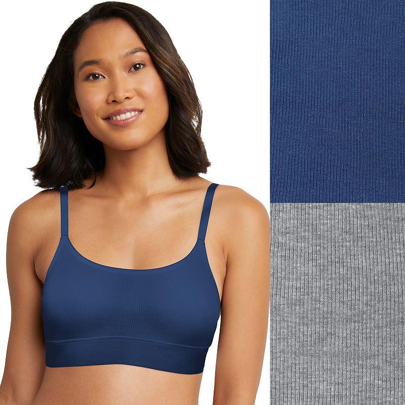 Hanes Originals Ultimate 2-Pack Stretch Cotton Longline Bralette DHO104, Women's,  Product Image