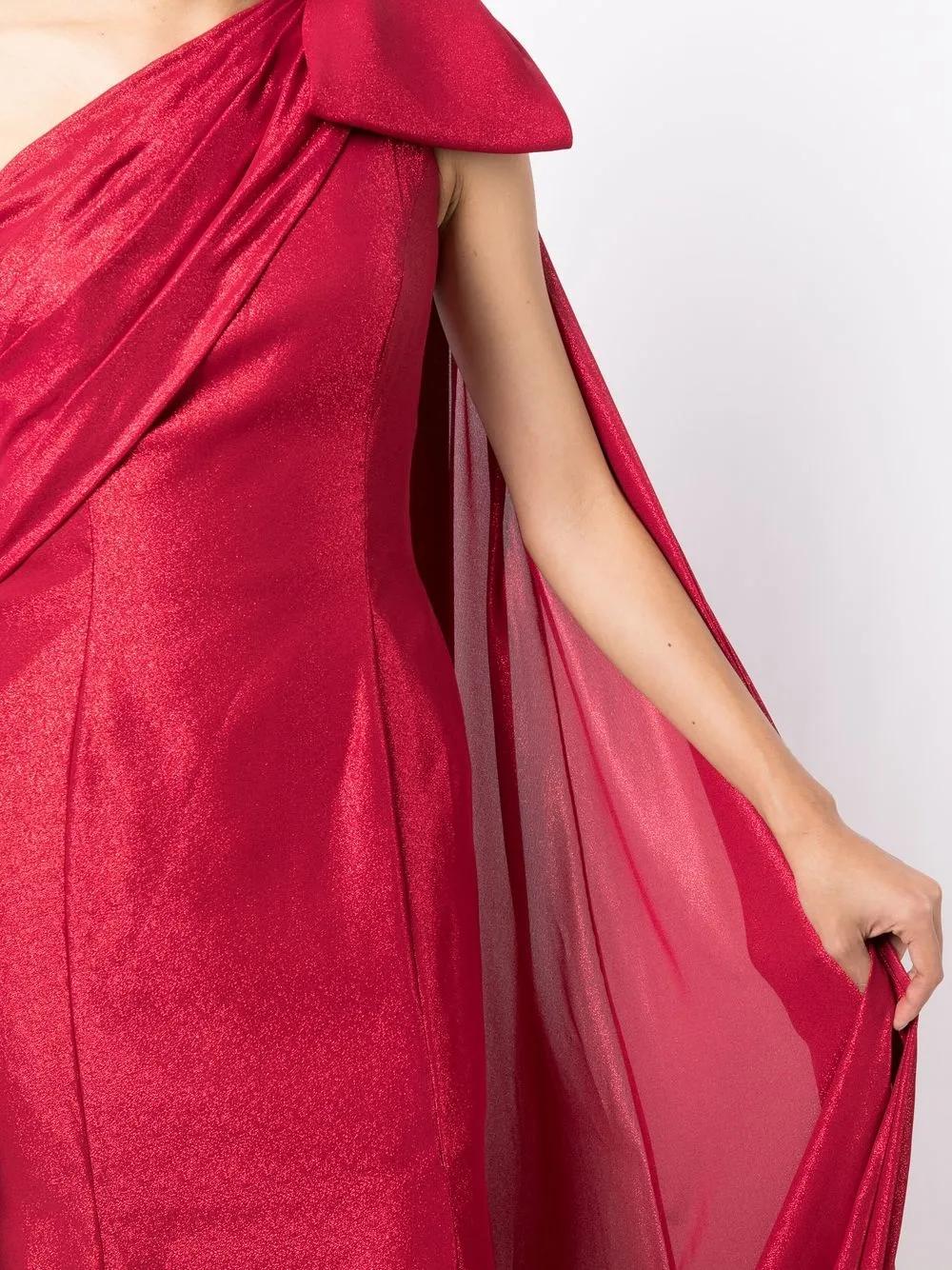 Imogen one-shoulder draped gown  Product Image