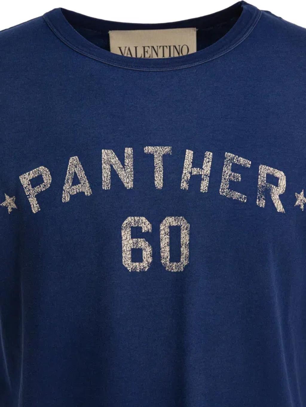 VALENTINO Garavani Navy Cotton T-shirt In Blue Product Image