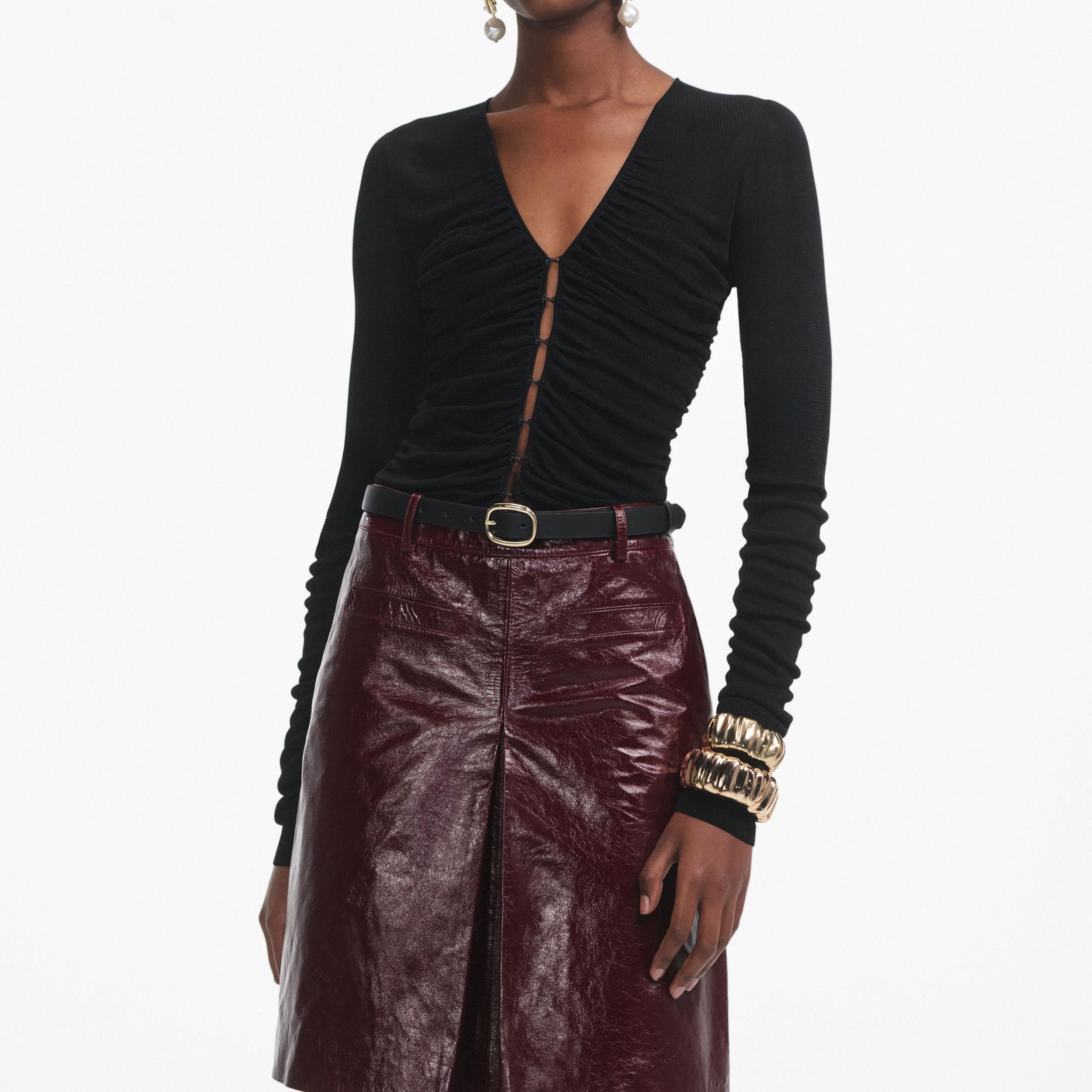 Black Viscose Knit Top Product Image