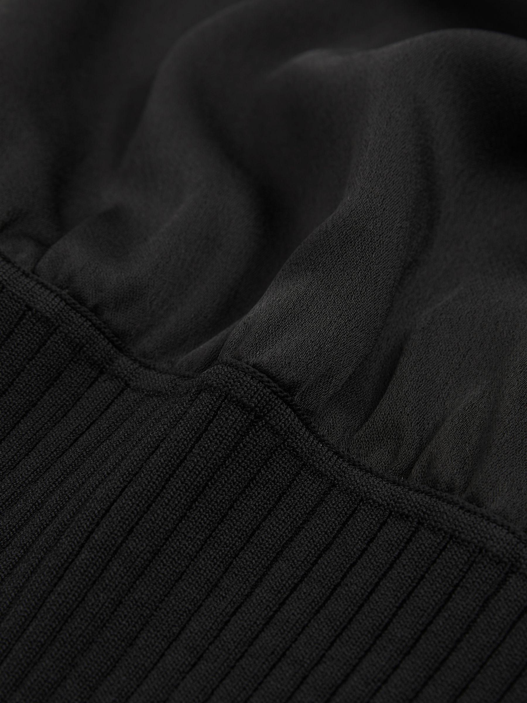 Florere Hybrid Satin Knit Cropped Top in Black Product Image